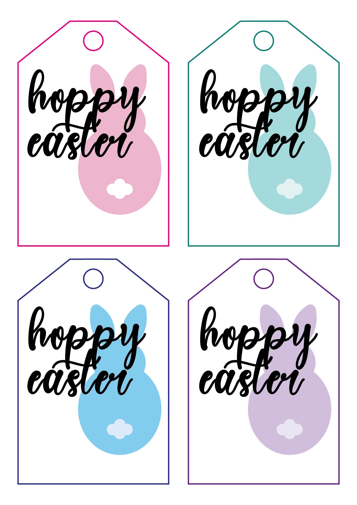 Hoppy Easter Bunny Printable Tags