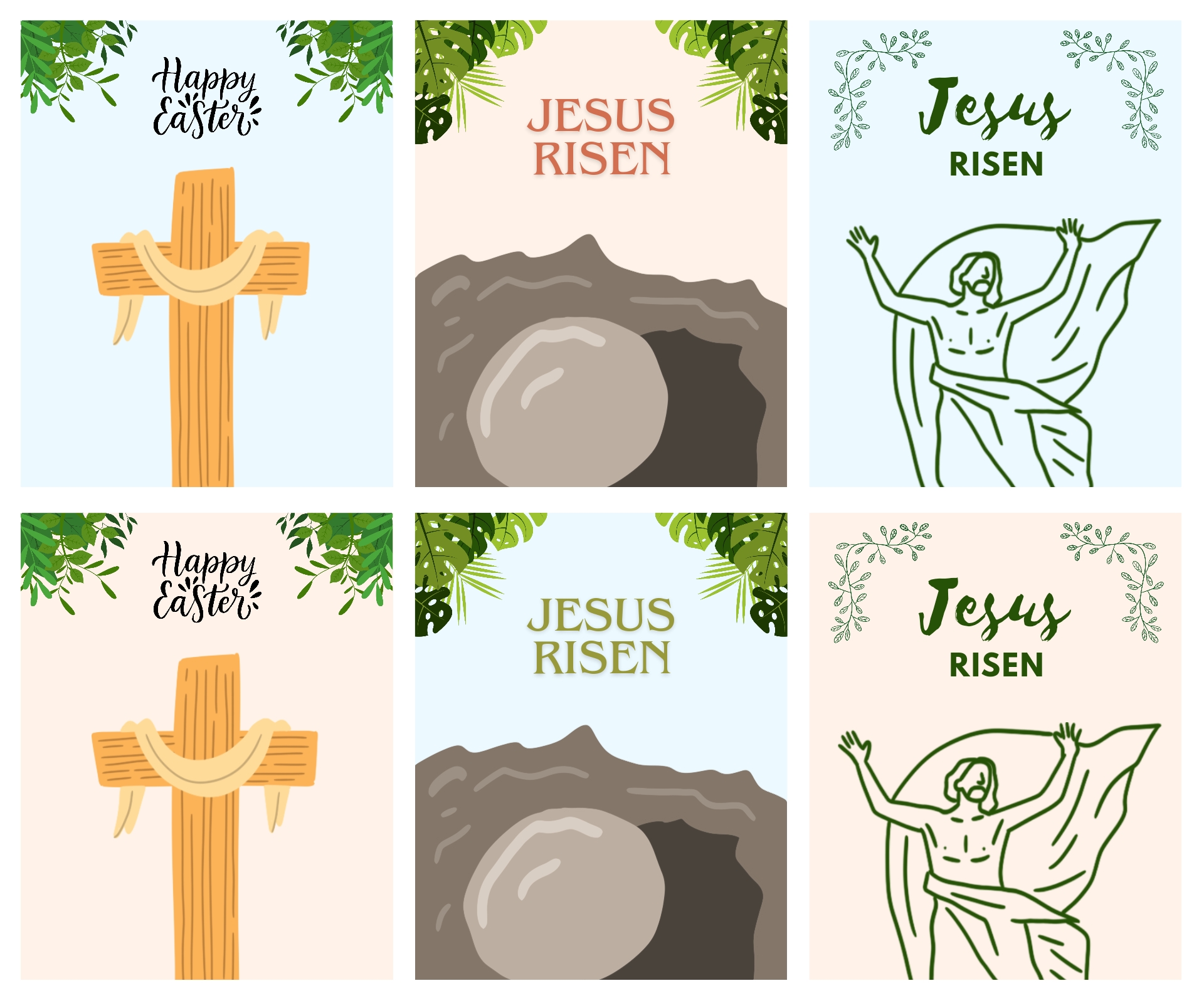 Jesus Risen Printable Easter Cards