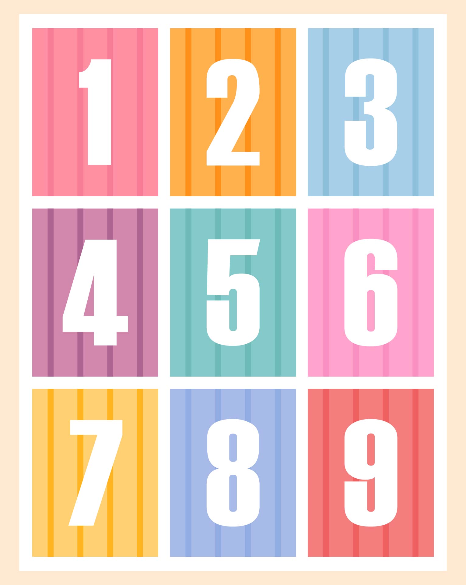 Jumbo Printable Numbers 1-9 for Outdoor Games Jumbo Printable Numbers 1-9 for Outdoor Games