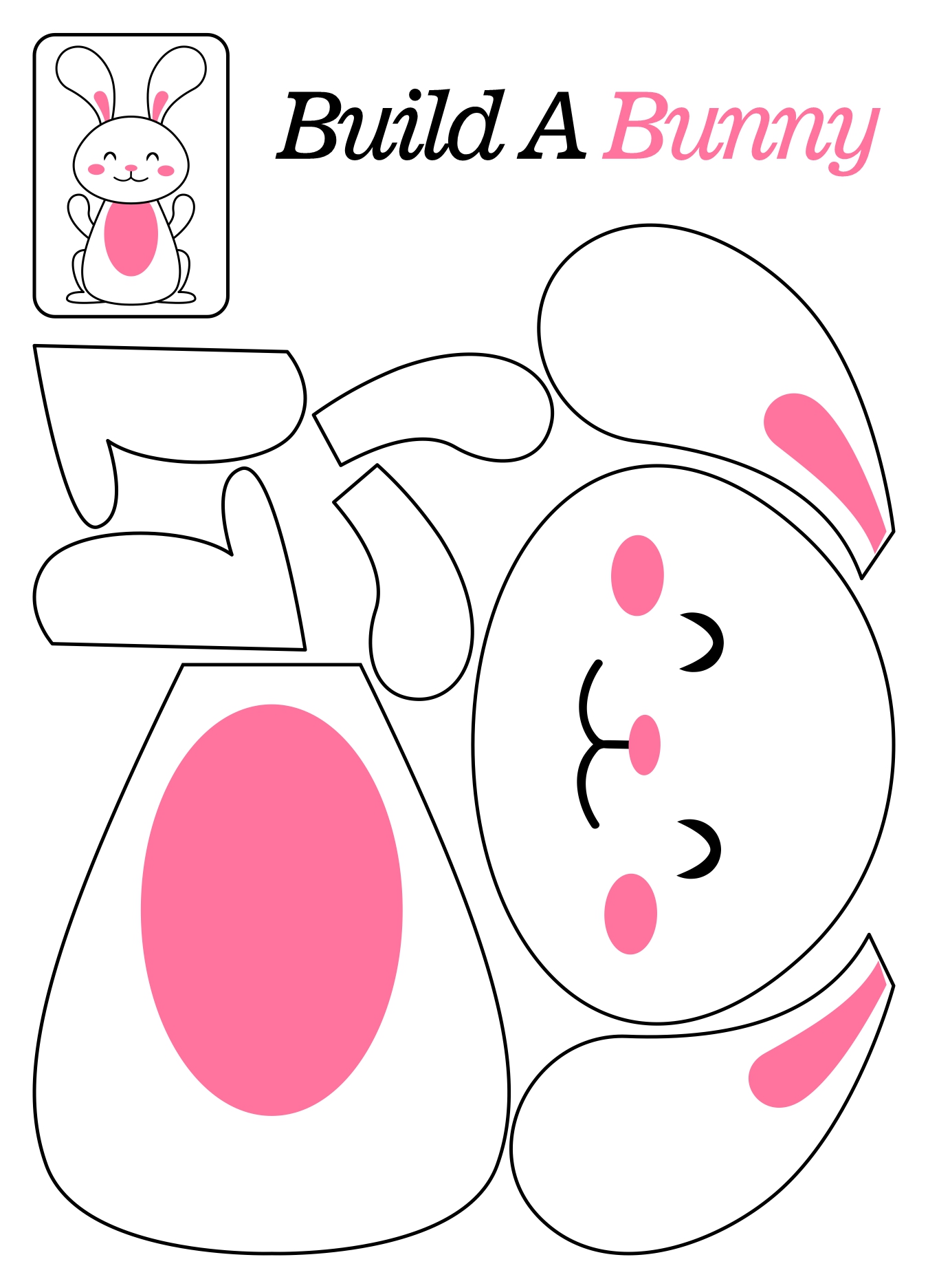 Kids Easter Bunny Craft Stencil Printable