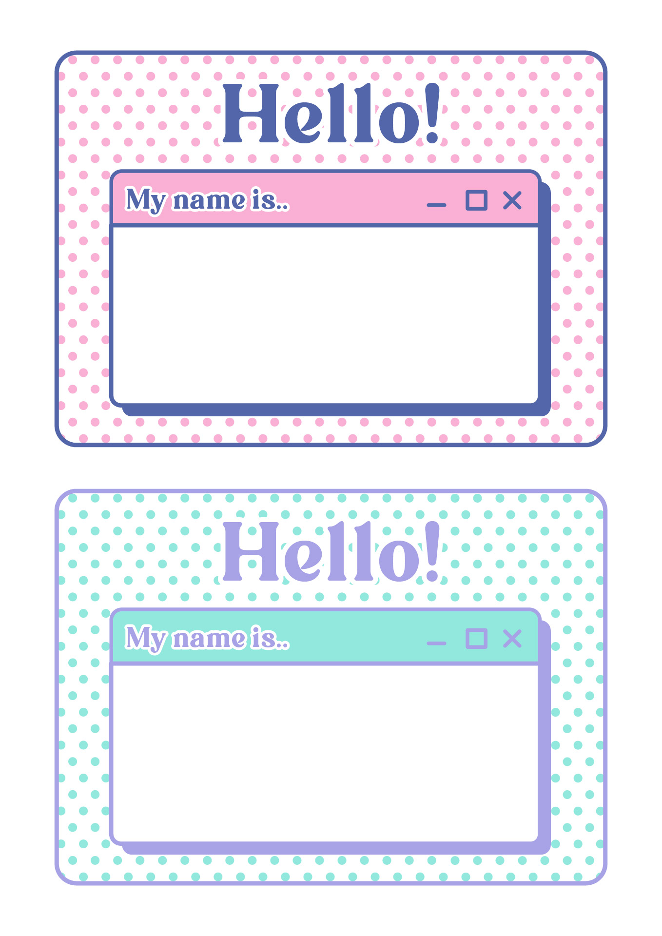 Kids Polka Dot Name Tags for School