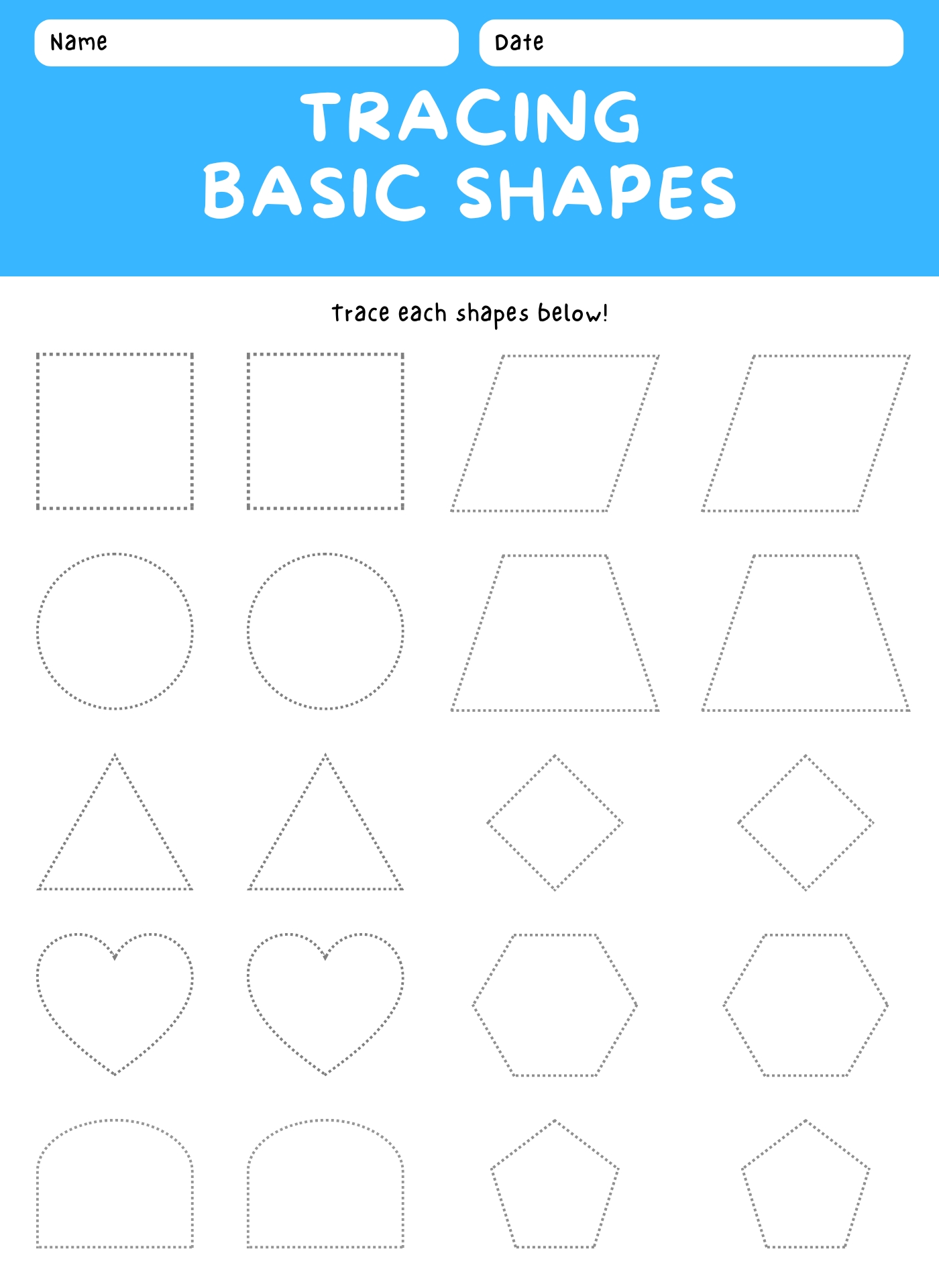 Kindergarten Alphabet and Shape Tracing