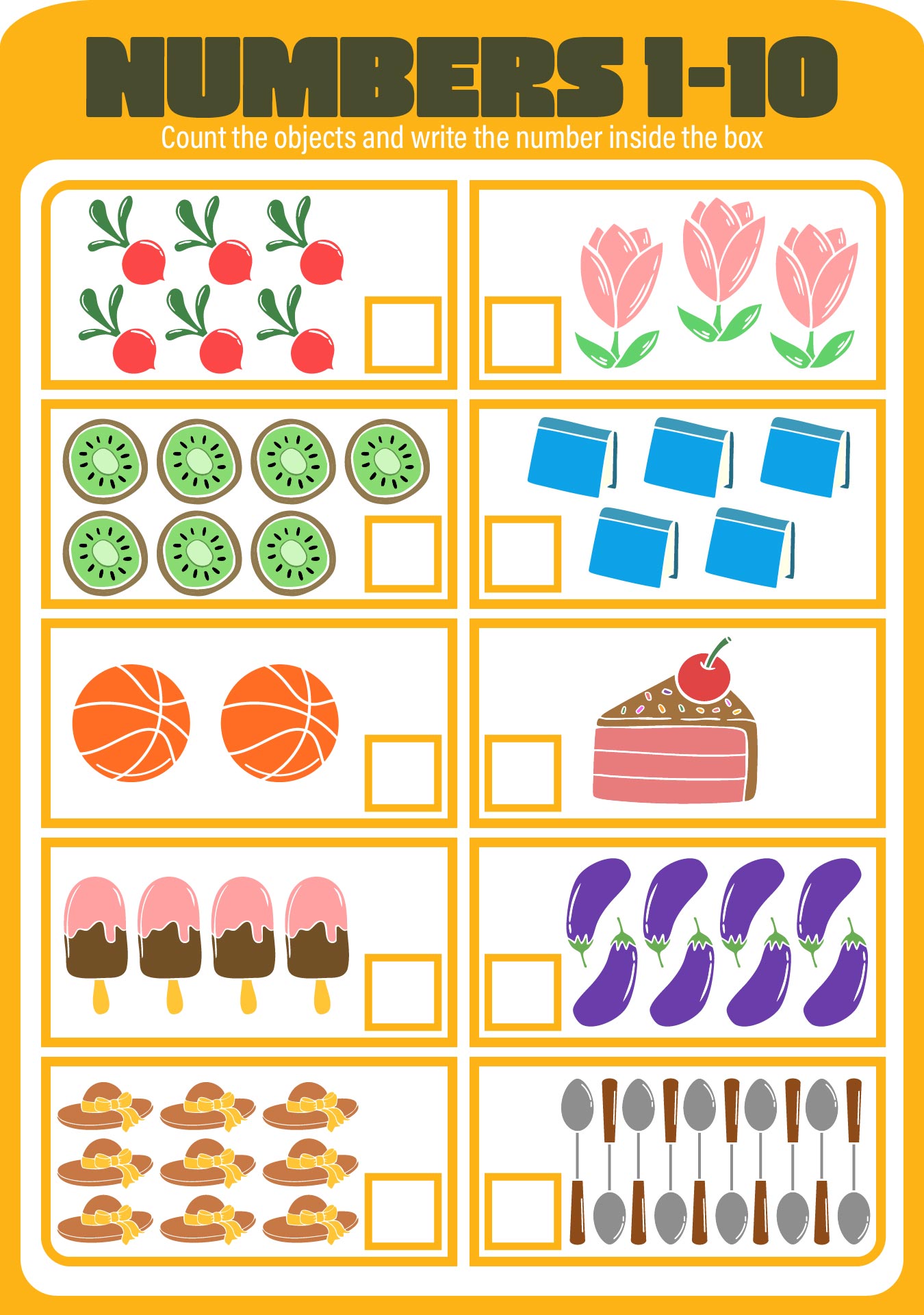 Kindergarten Counting Number Worksheets