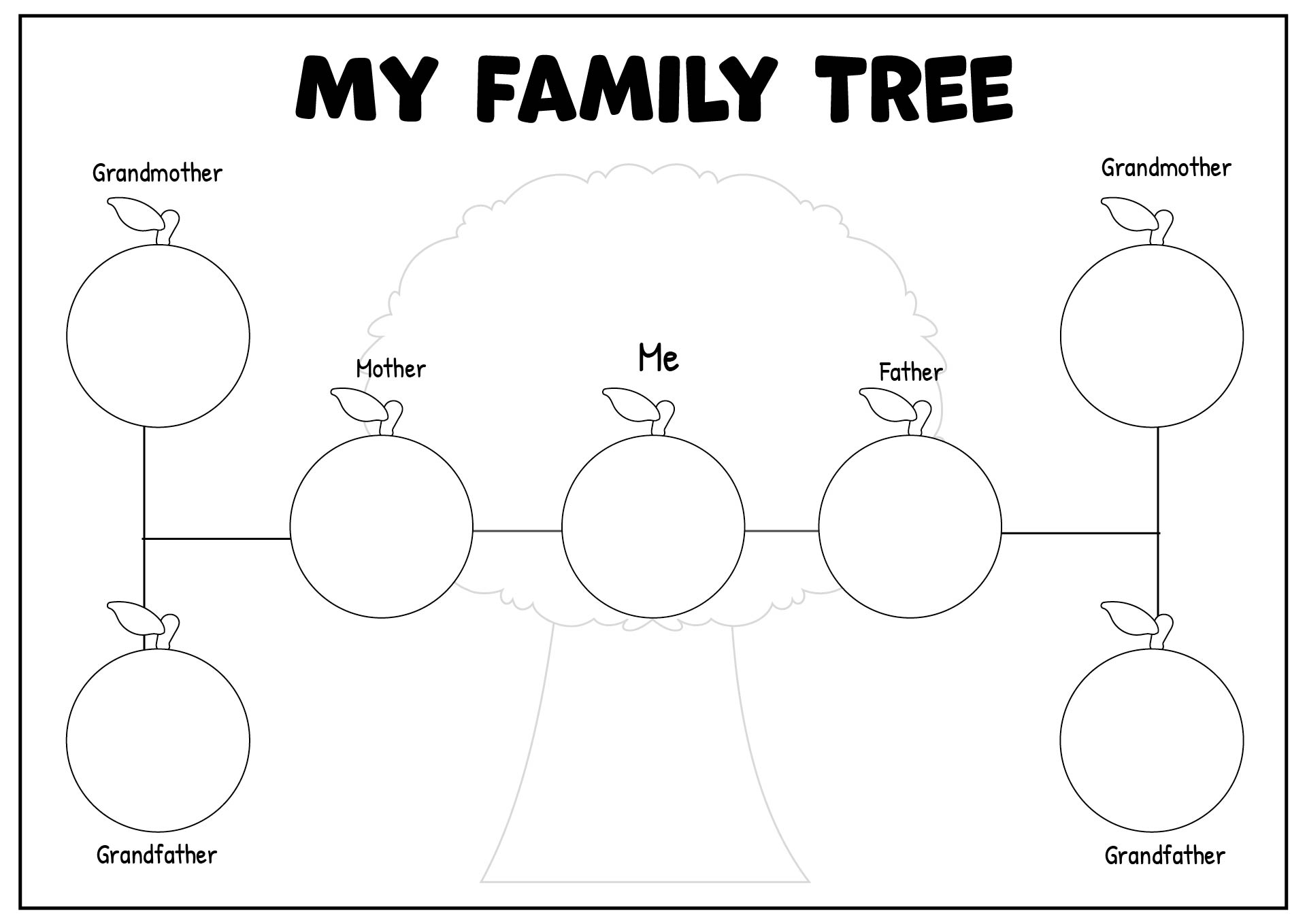 Kindergarten Family Tree Worksheet