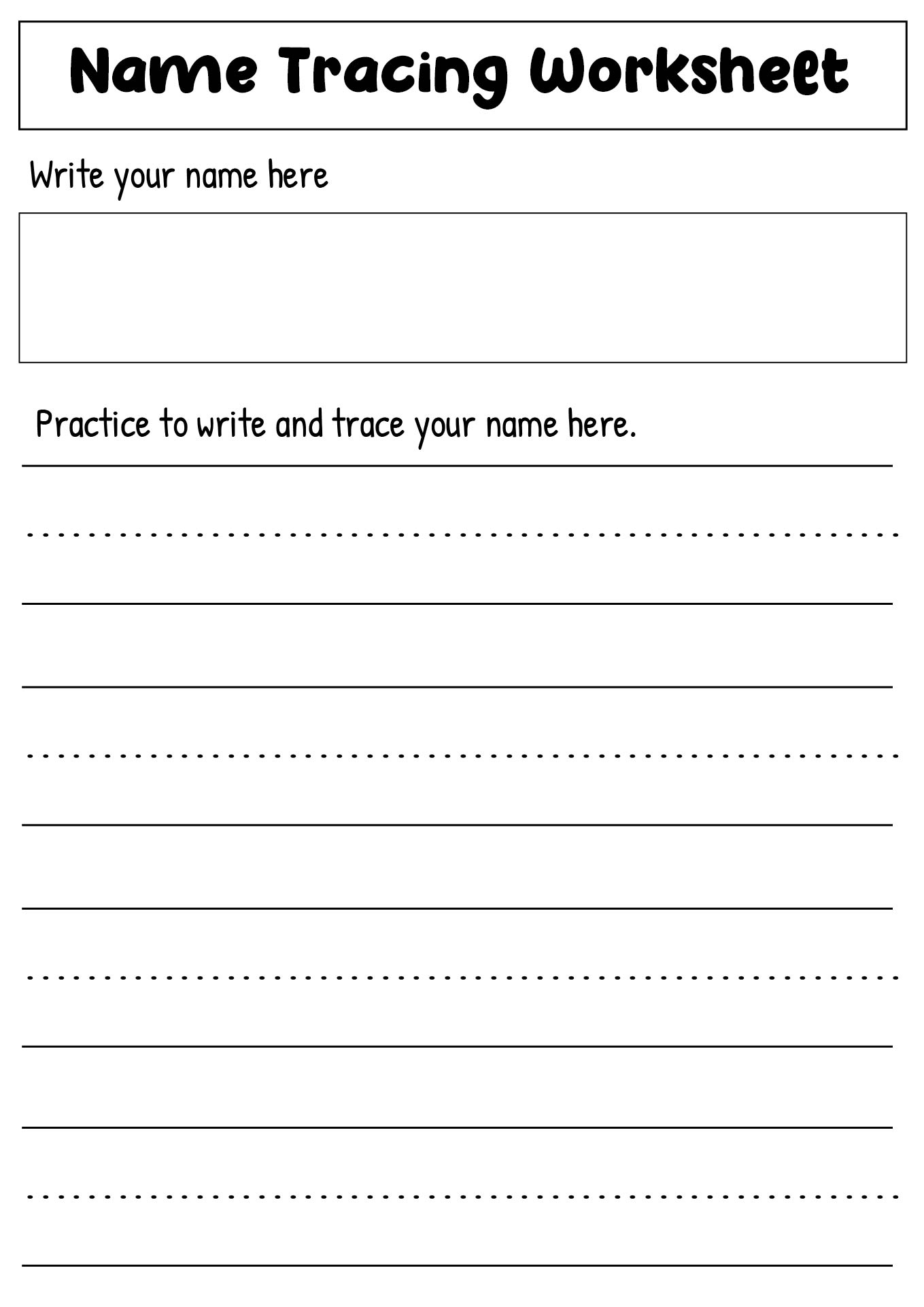 Kindergarten Name Tracing Activities