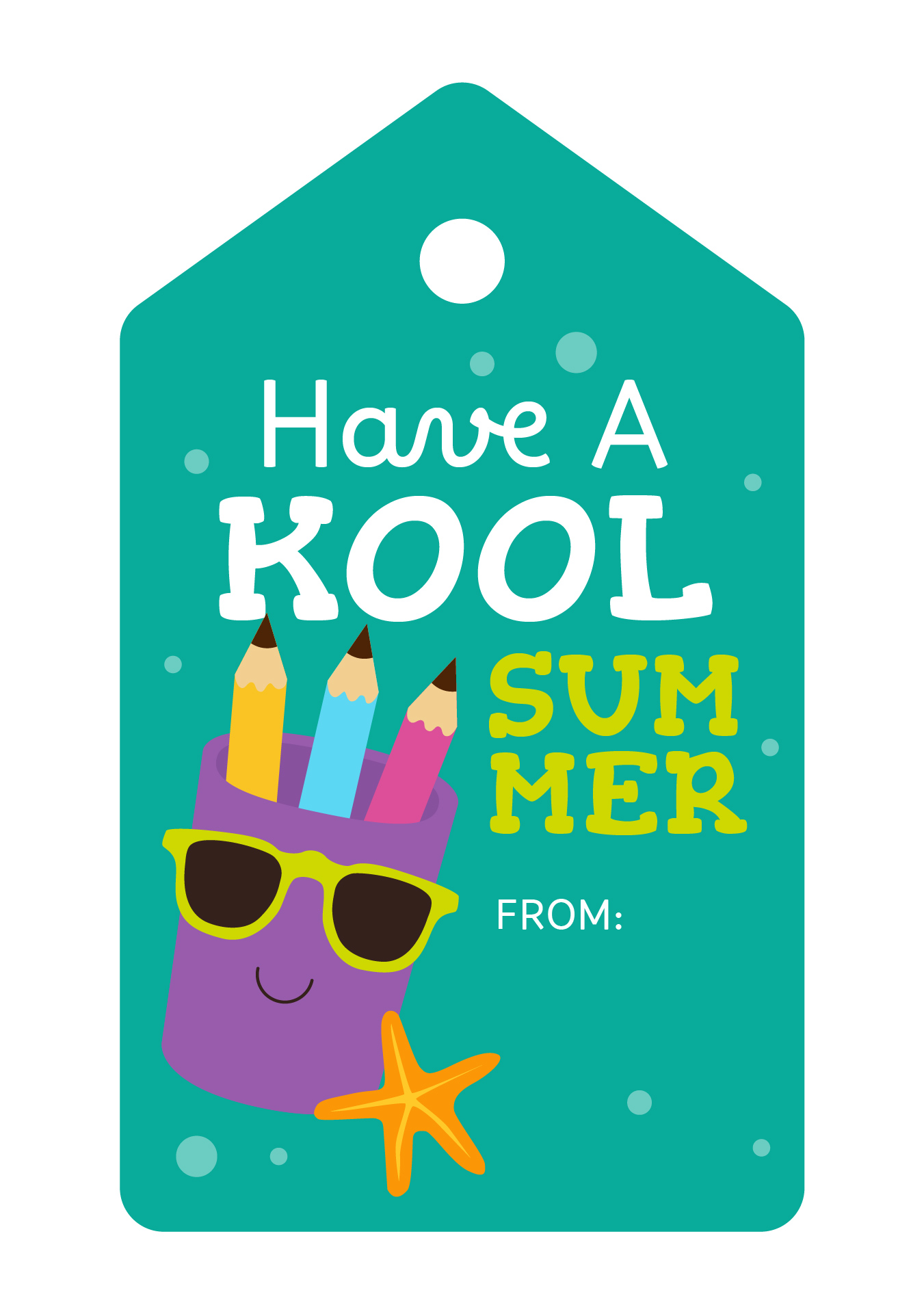 Kool Summer Tag Printables for Student Gifts