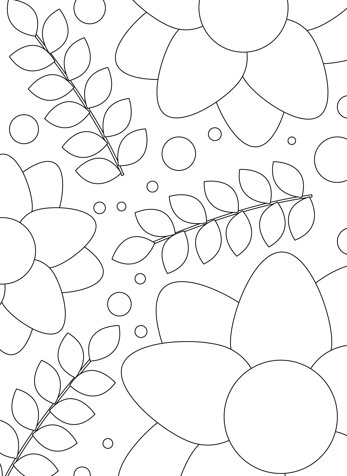 Large Floral Pattern Coloring Printables
