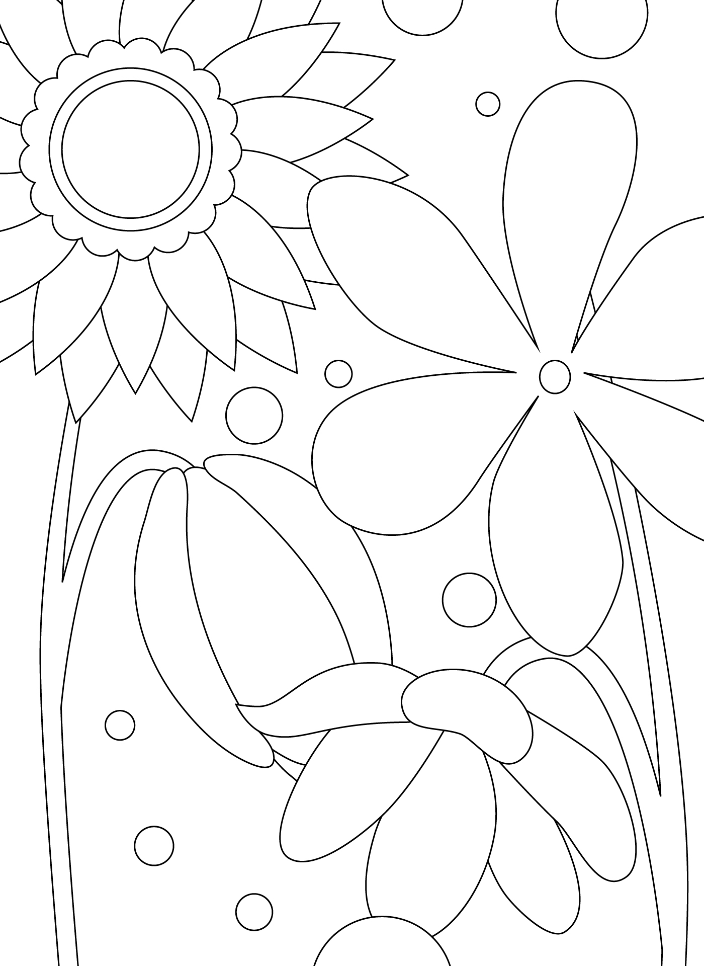 Large Flower Coloring Pages for Adults