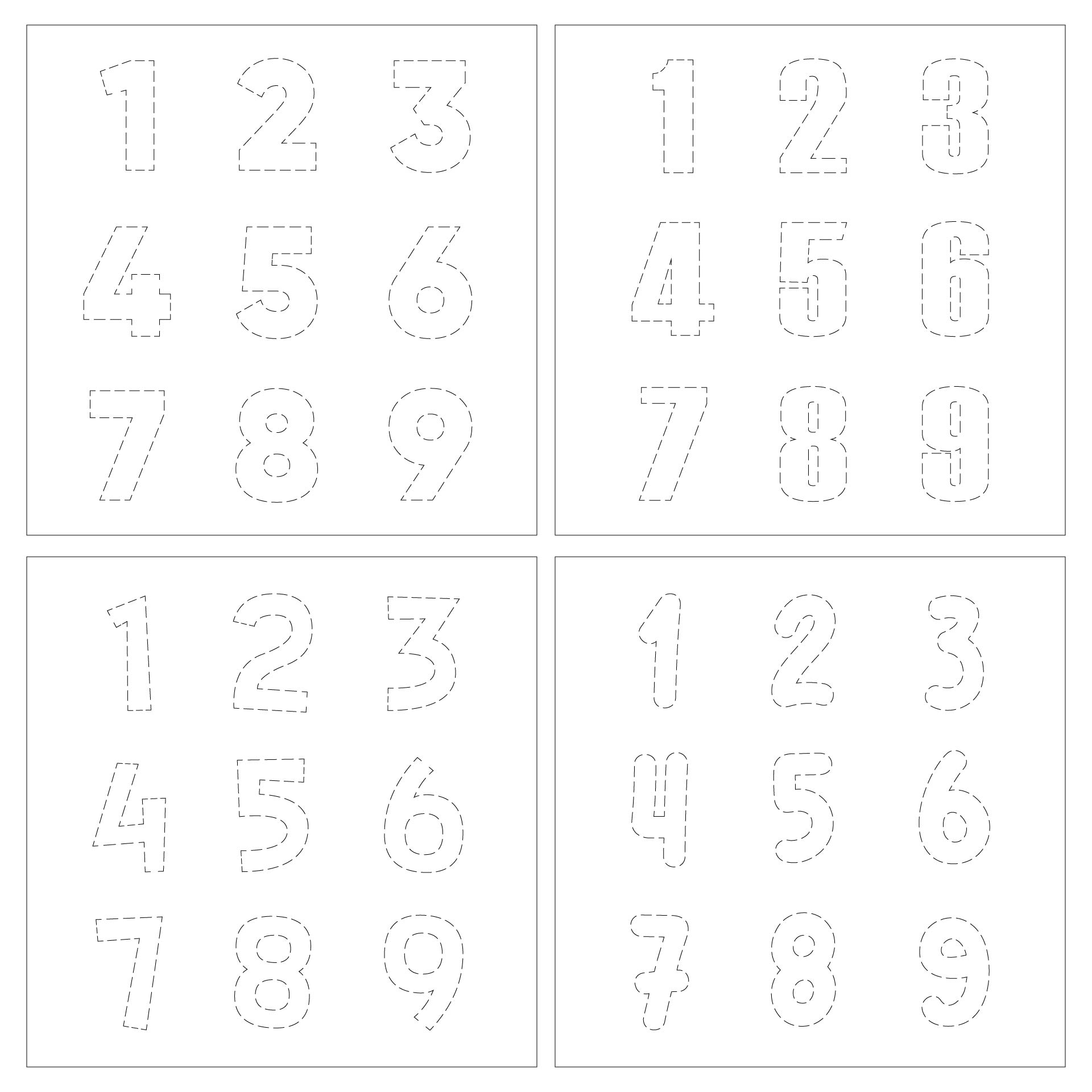 Large Print Numbers 1-9 for DIY Projects Large Print Numbers 1-9 for DIY Projects