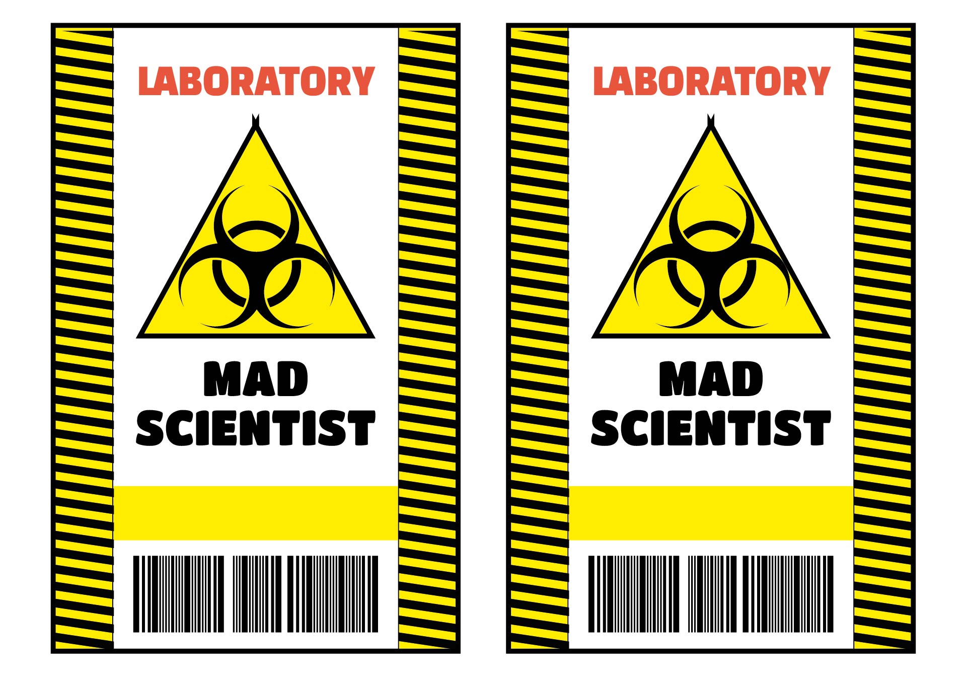 Mad Scientist Halloween Badge Printables