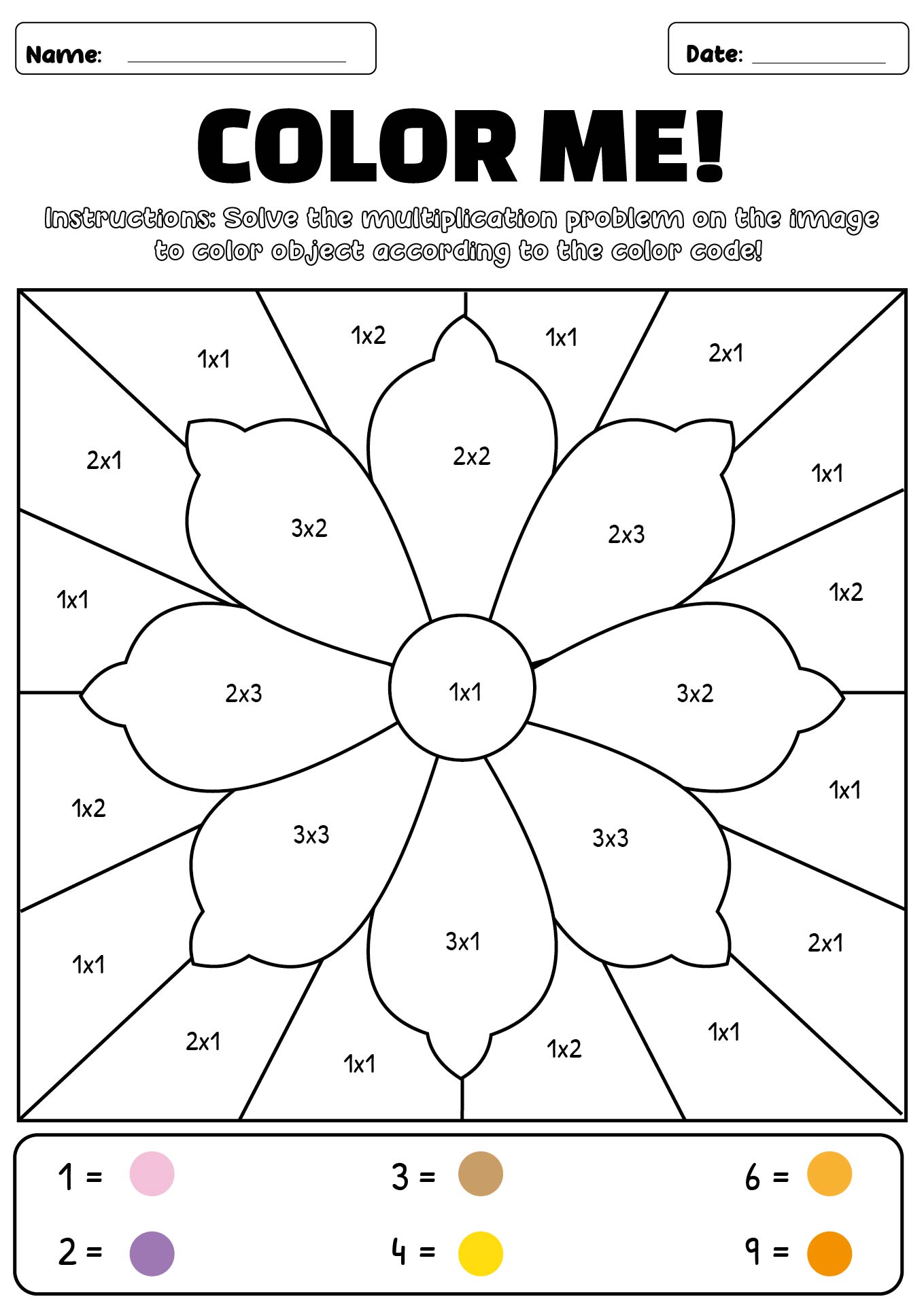 Math Coloring Pages for Multiplication Practice