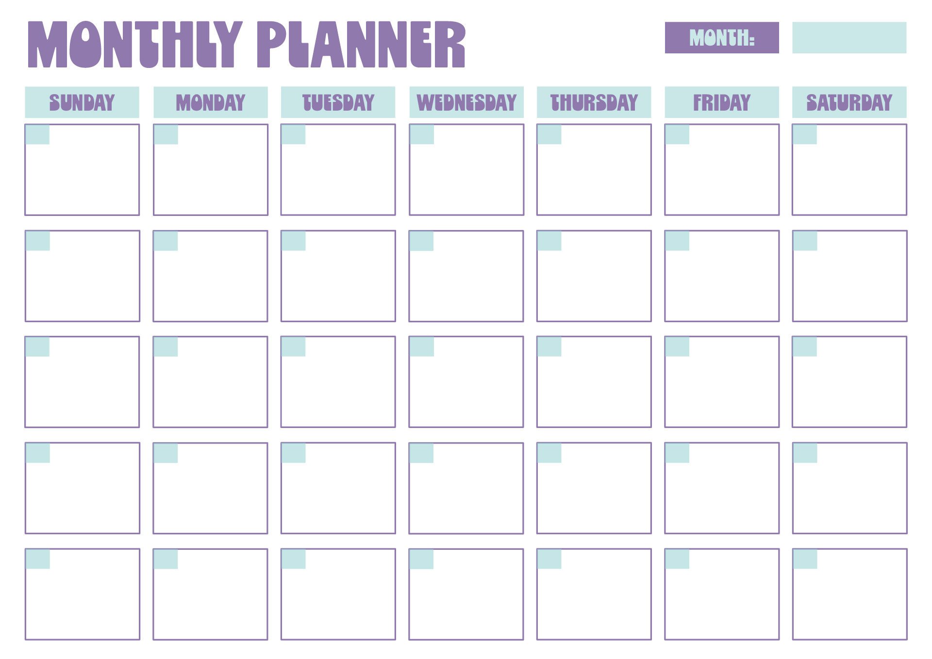 Monthly Printable Calendar Schedule