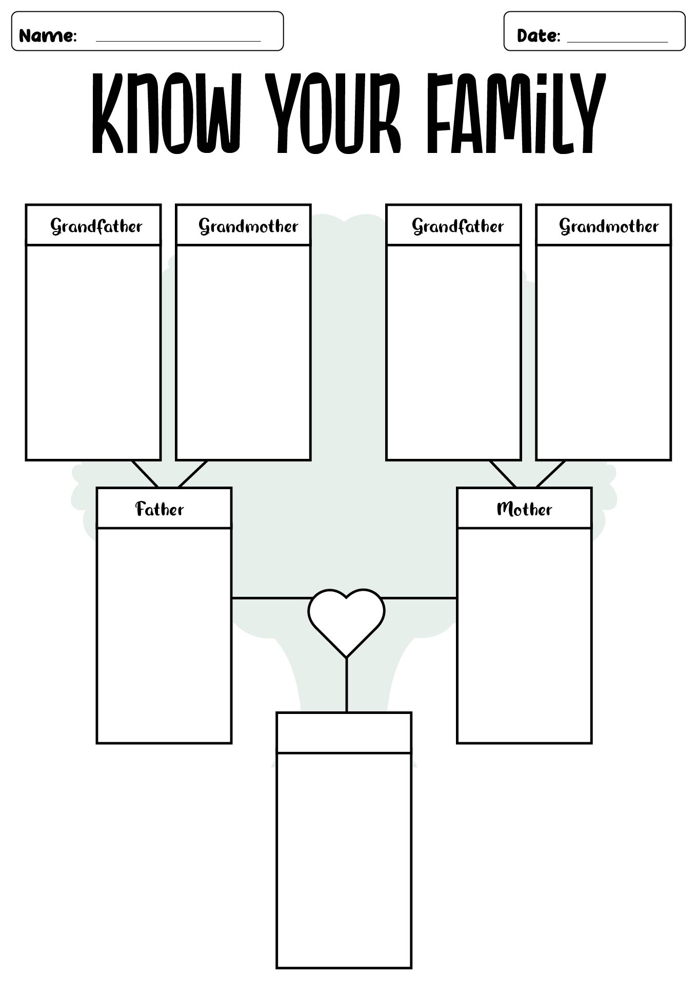 My Family Tree Worksheet Template