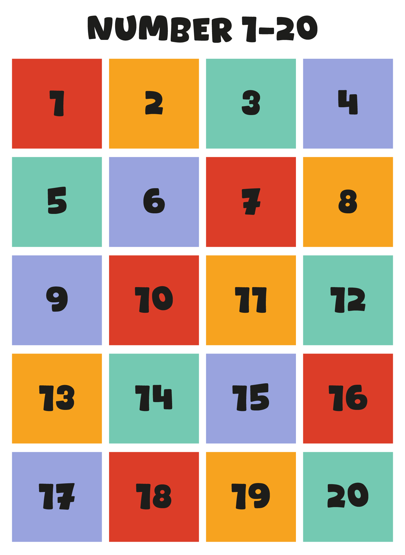 Numbers 1-20 Practice Sheets for Kids Numbers 1-20 Practice Sheets for Kids