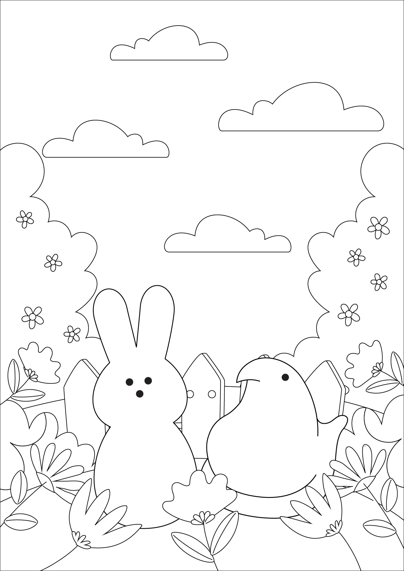 Peeps Chick Coloring Page Peeps Chick Coloring Page