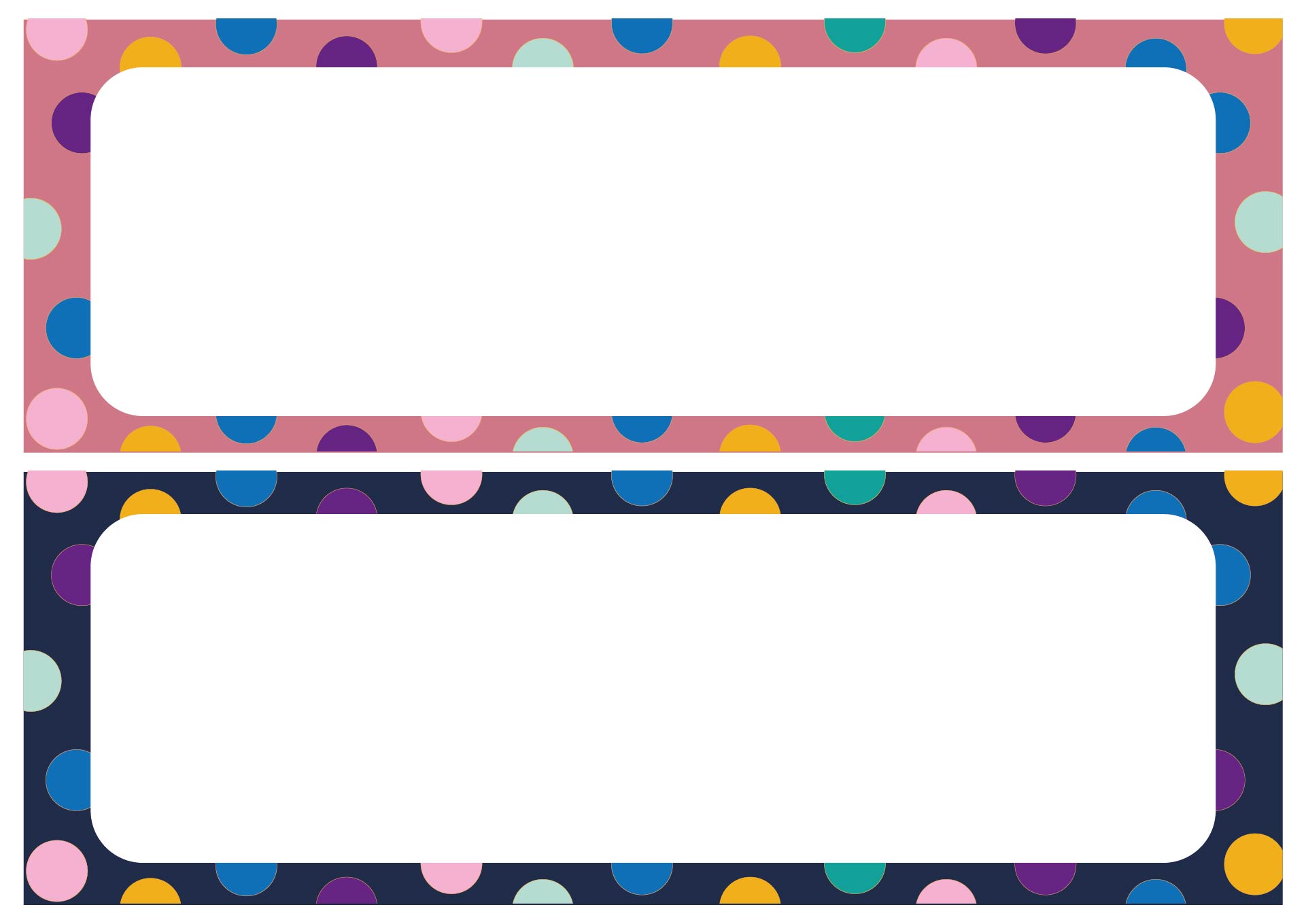 Polka Dot Labels Printable Name Tags for Kids