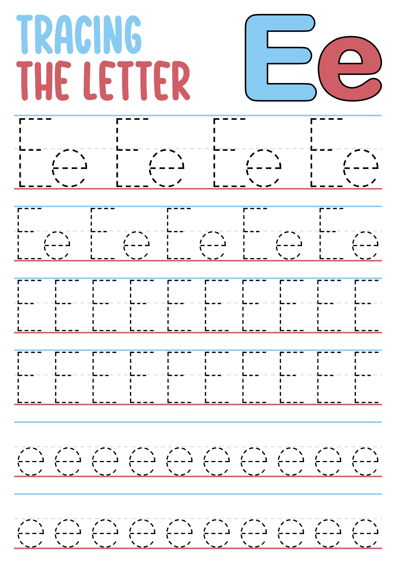 Preschool Letter E Worksheets Printable