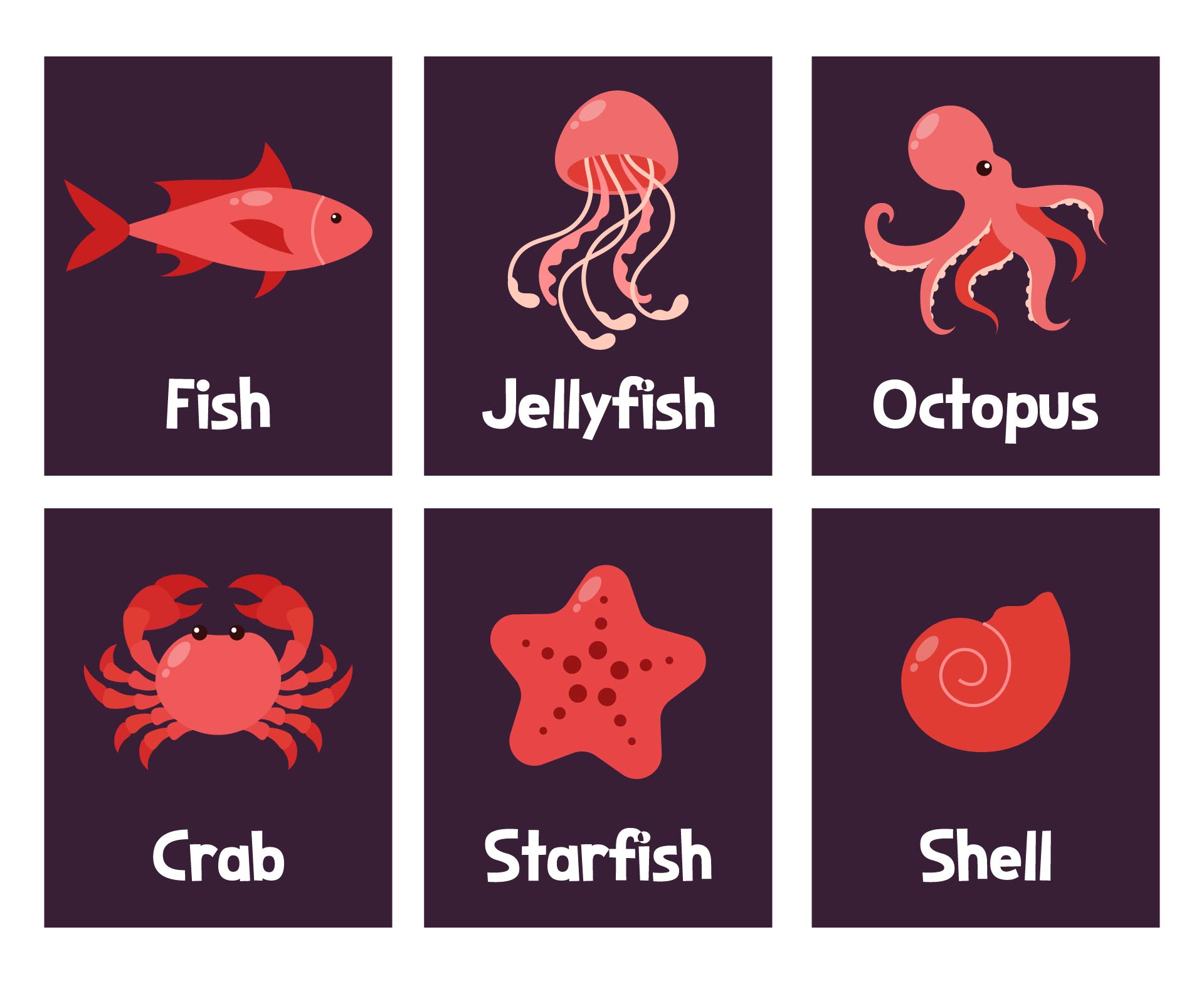 Preschool Ocean Vocabulary Cards