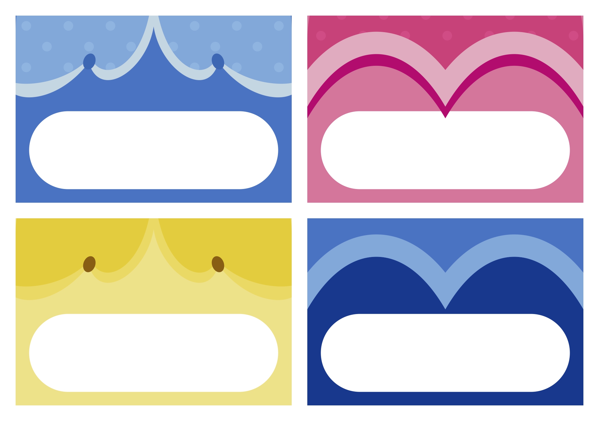 Princess-Themed Name Tags for Kids Party