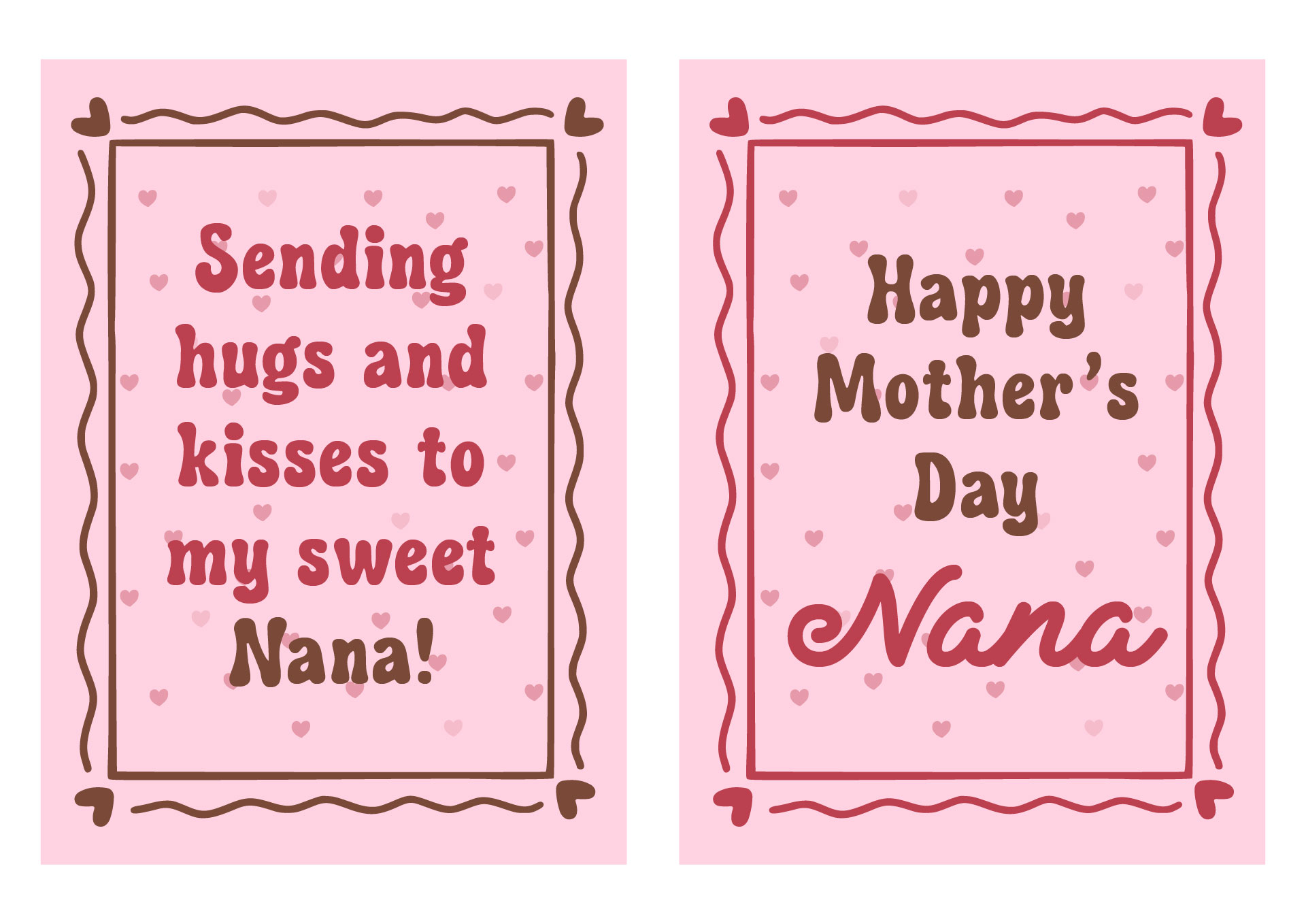 Print-at-Home Nana Mothers Day Cards Print-at-Home Nana Mothers Day Cards