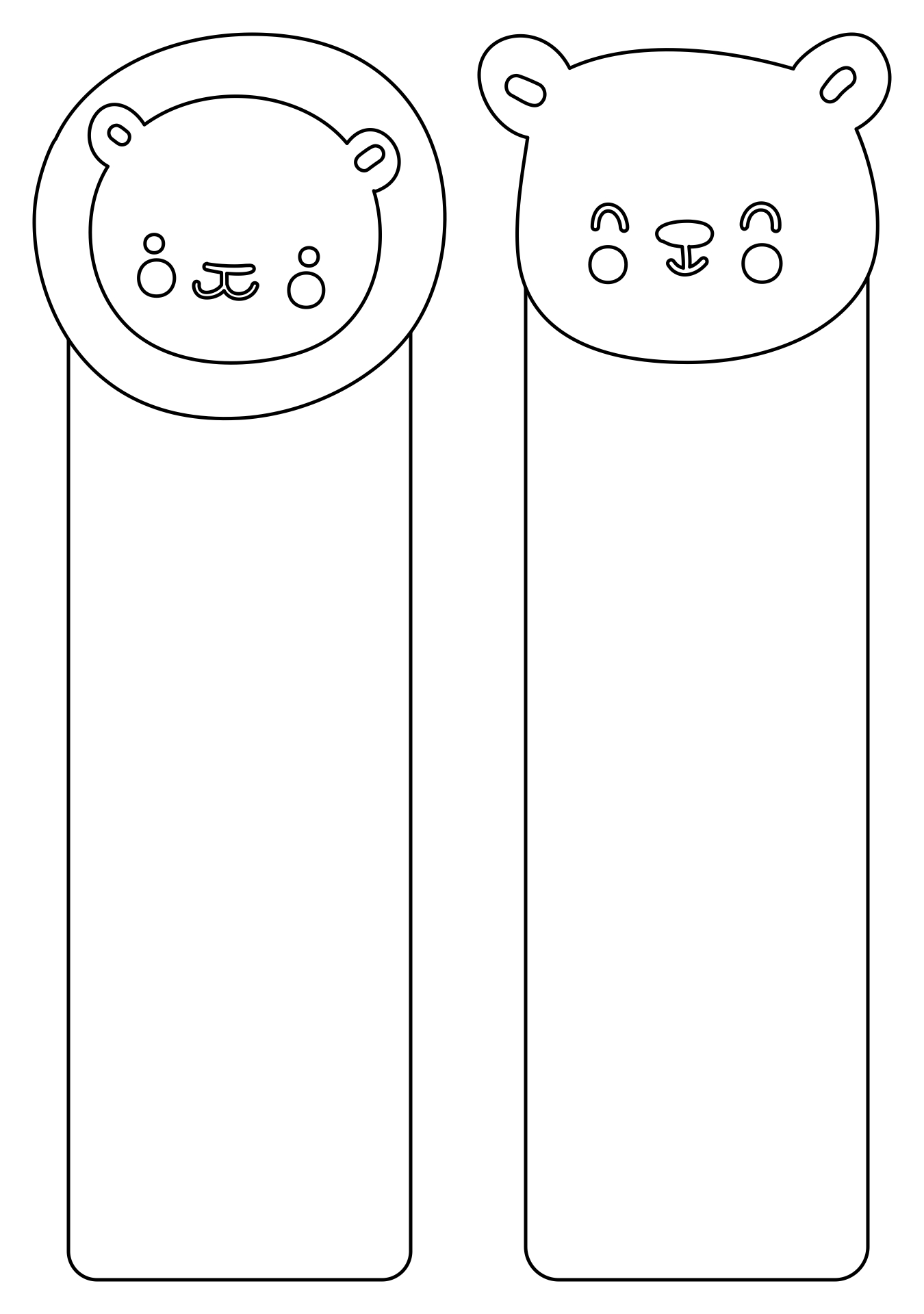 Printable Animal Coloring Bookmarks for Kids Printable Animal Coloring Bookmarks for Kids