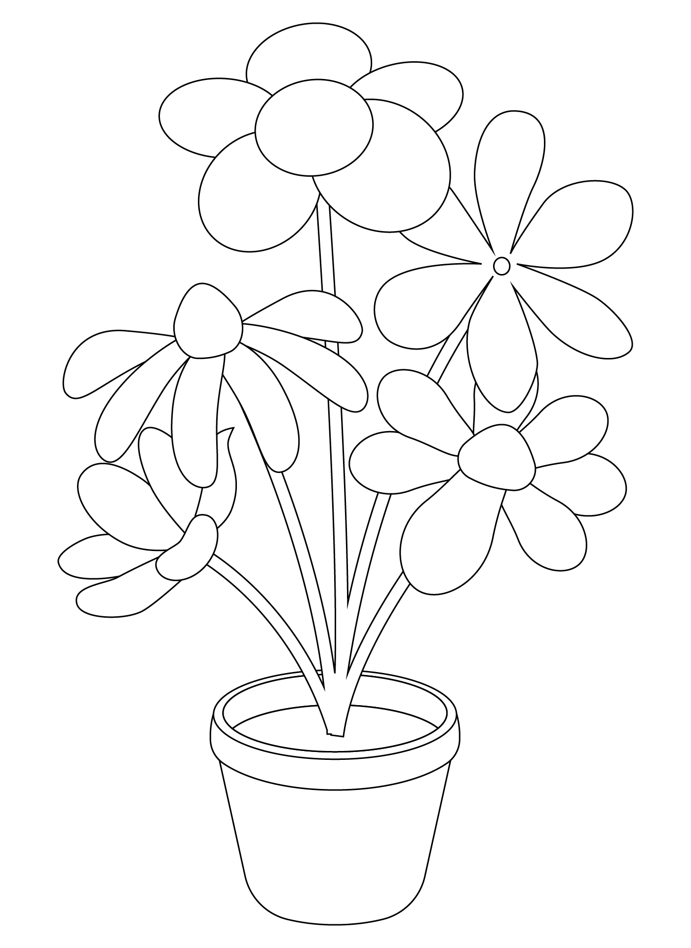 Printable Big Flower Coloring Sheets