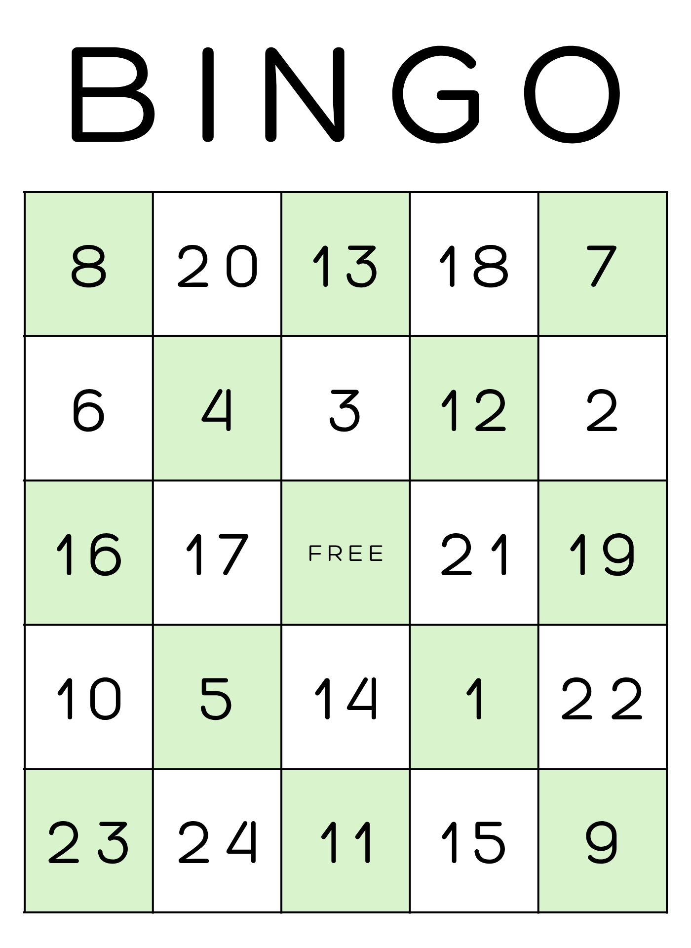 Printable Bingo Cards with Numbers for Seniors