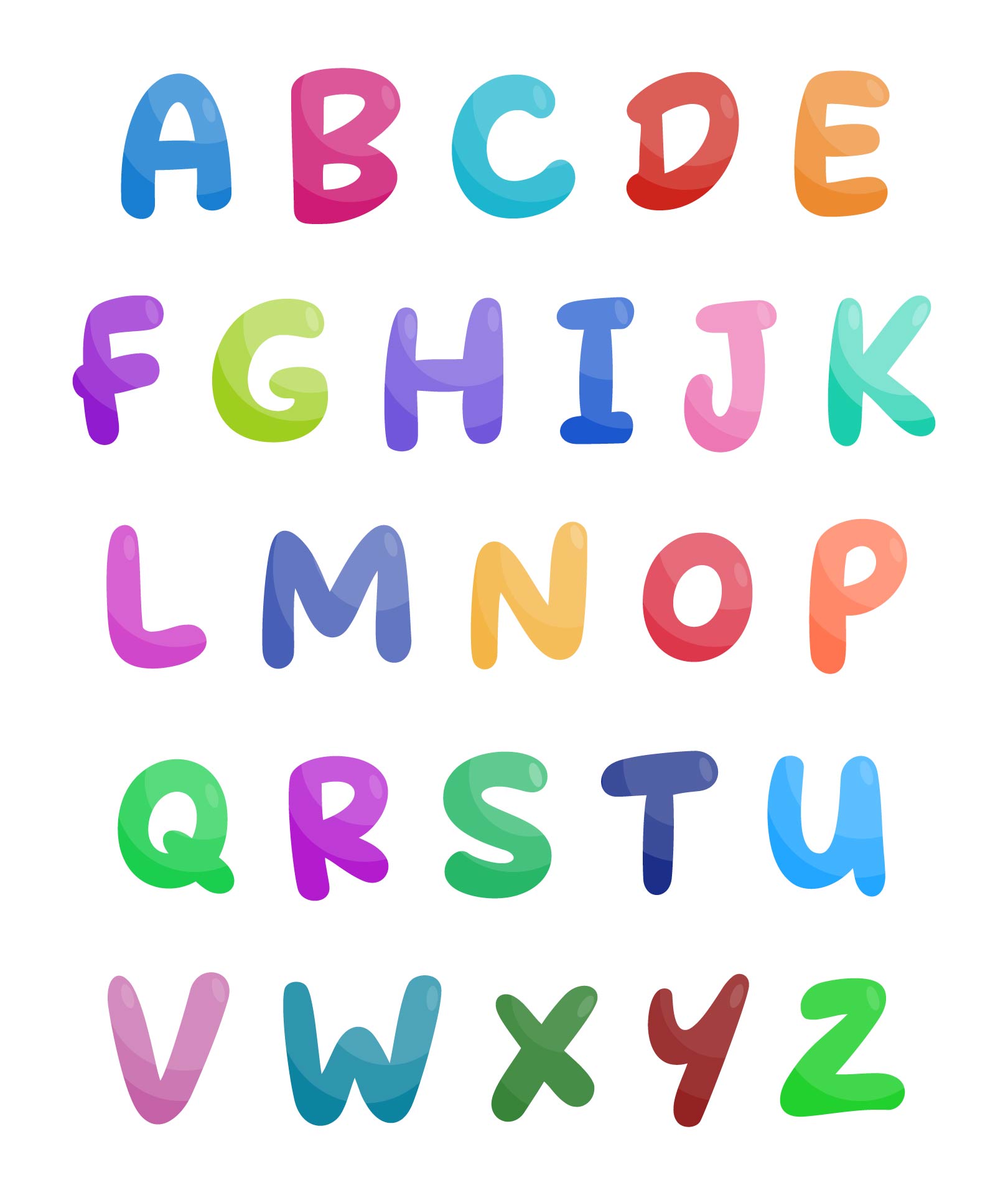 Printable Bubble Letters Full Page