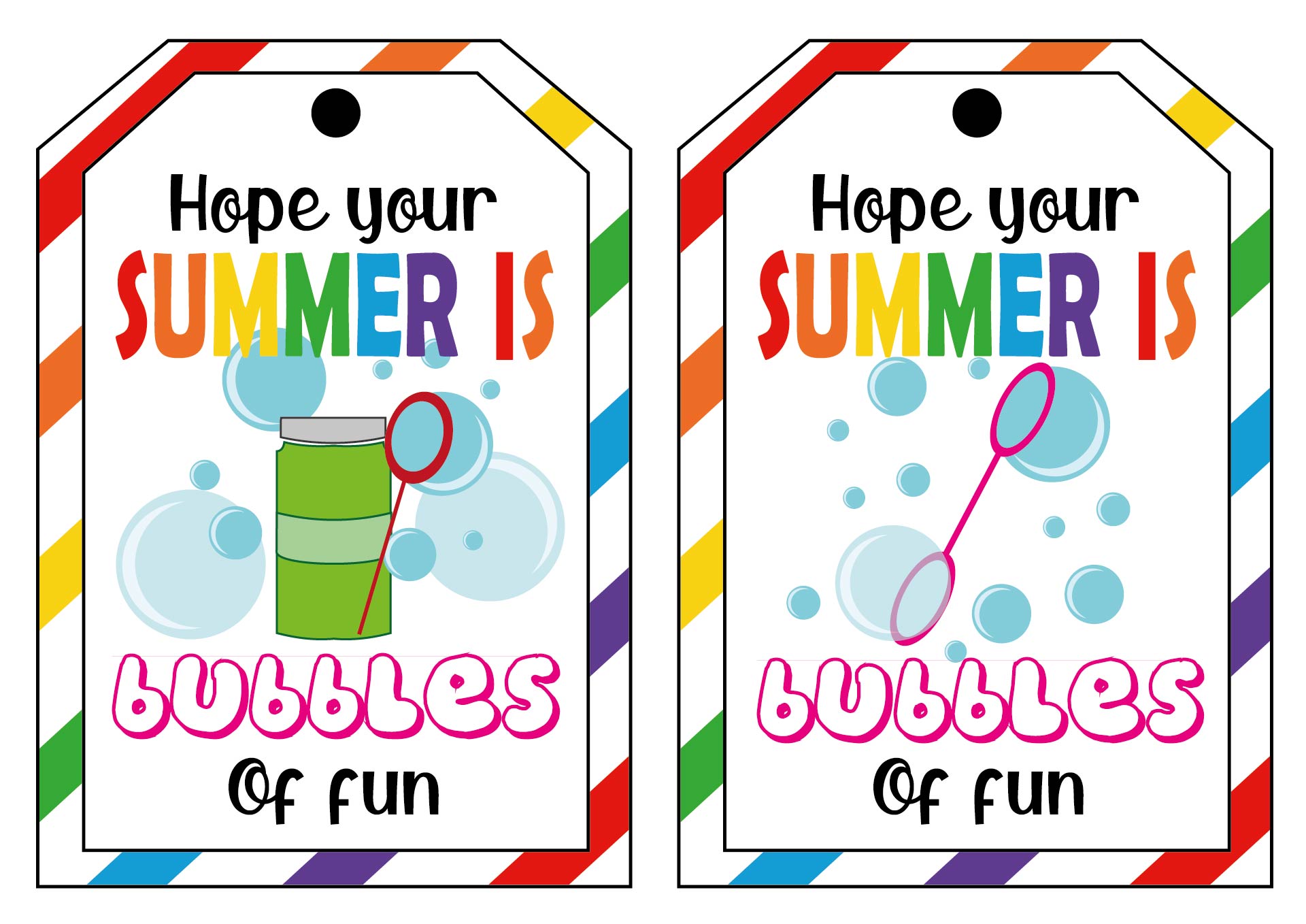 Printable Bubble Summer Gift Tags