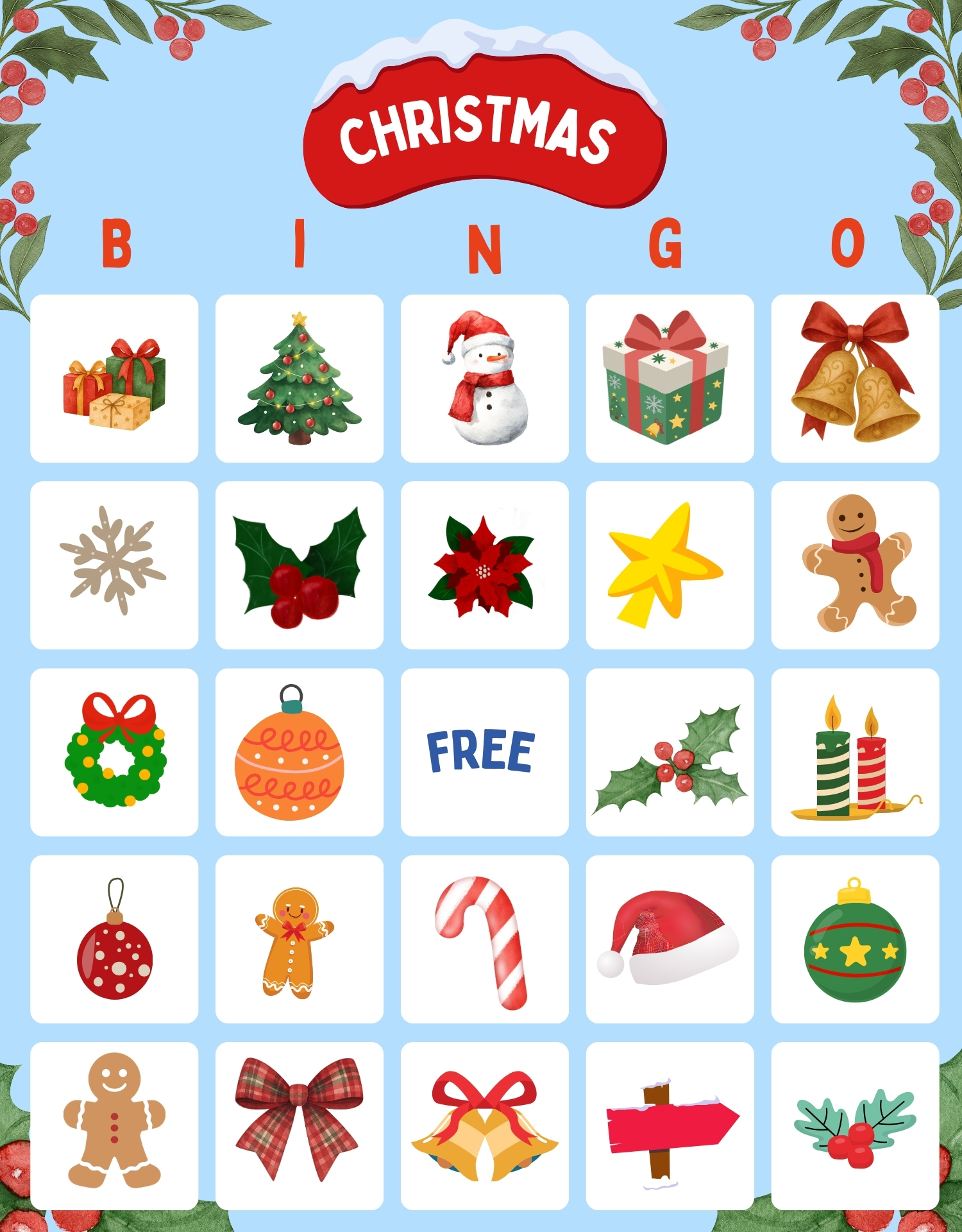 Printable Christmas Bingo Game