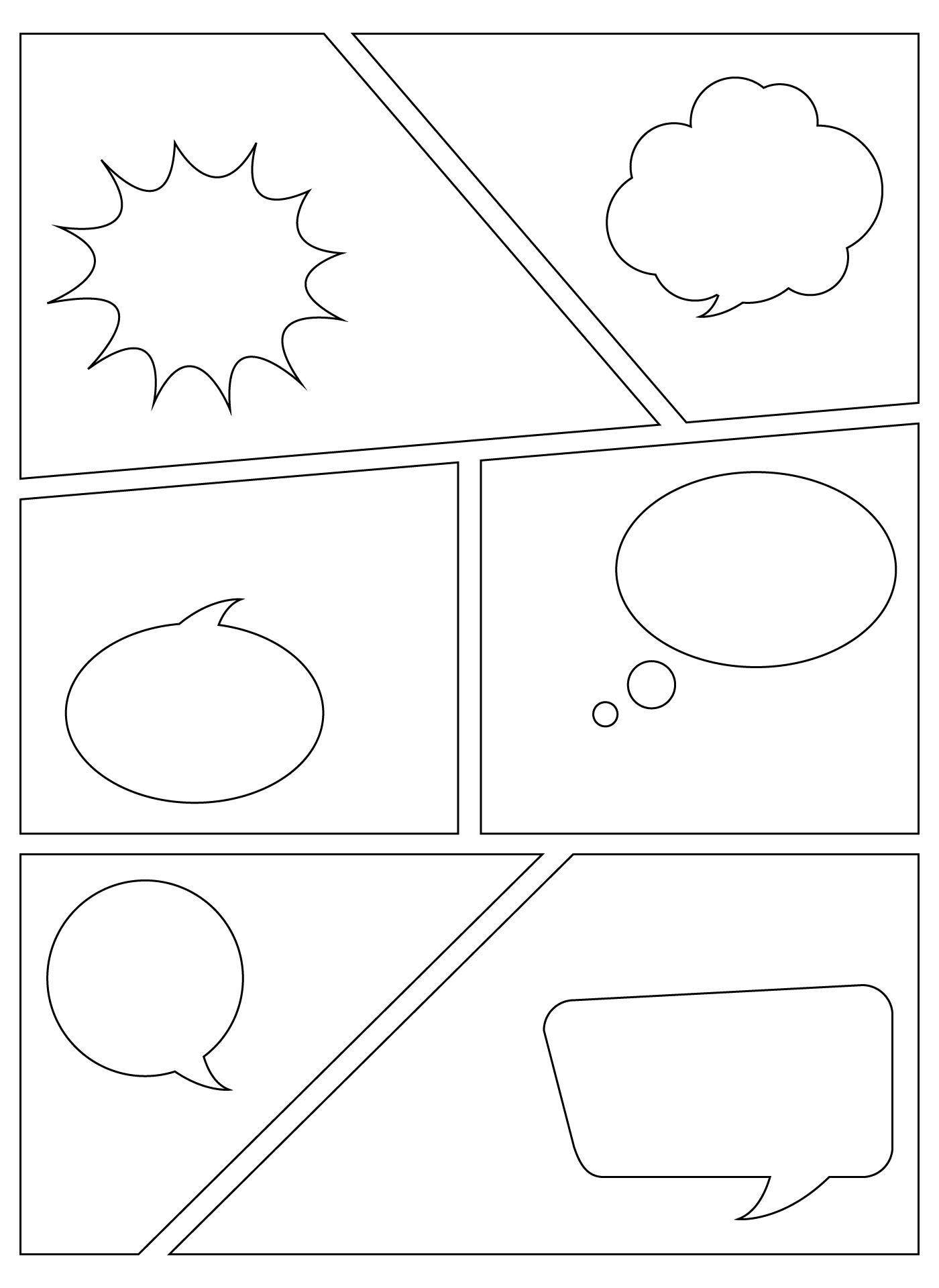 Printable Comic Strip Dialogue Bubbles