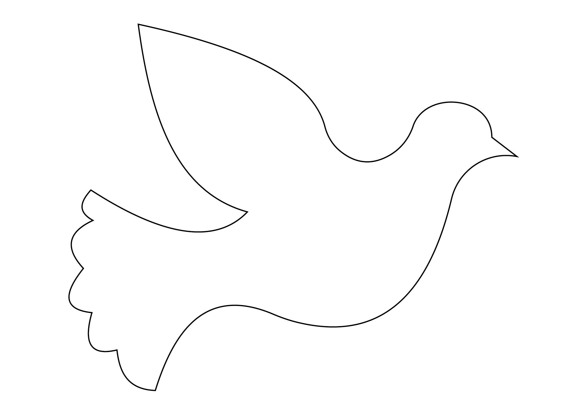 Printable Dove Outline Pattern