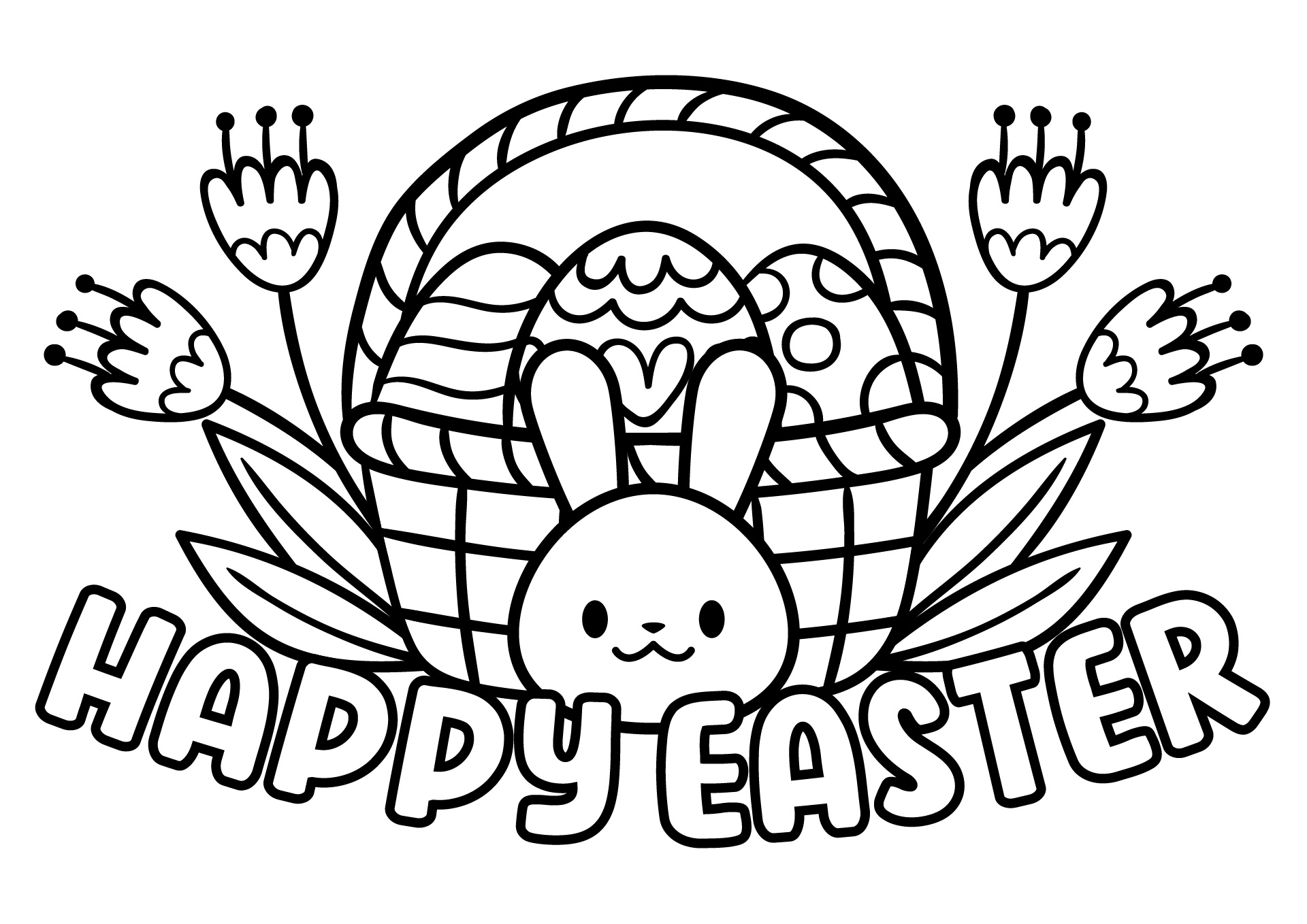 Printable Easter Basket Coloring Cards Printable Easter Basket Coloring Cards