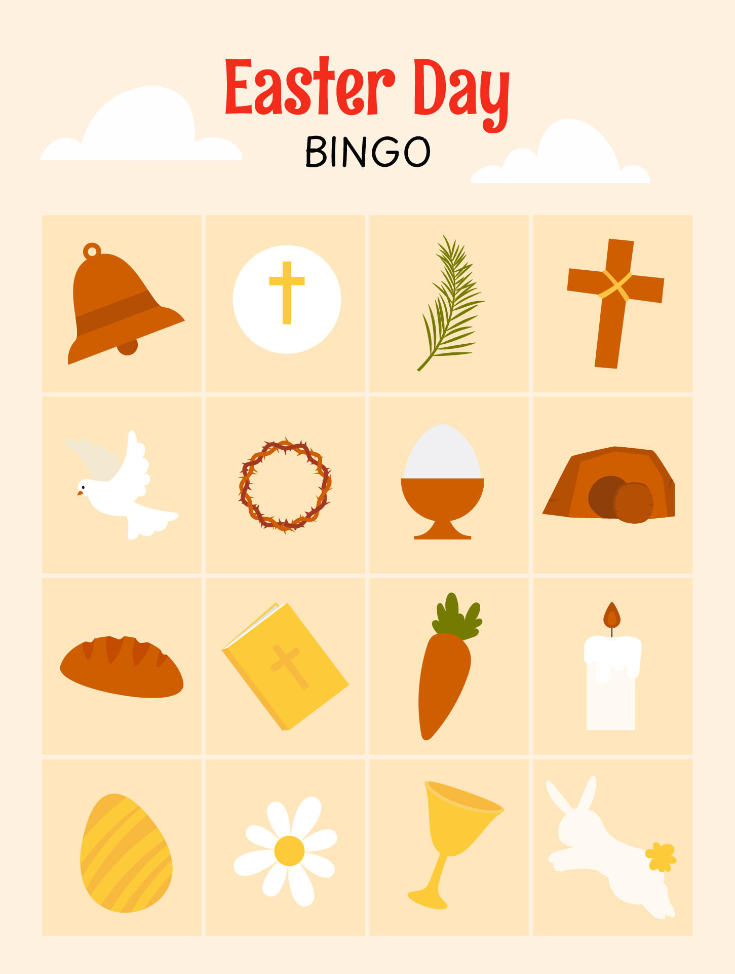 Printable Easter Bingo Cards for Kids