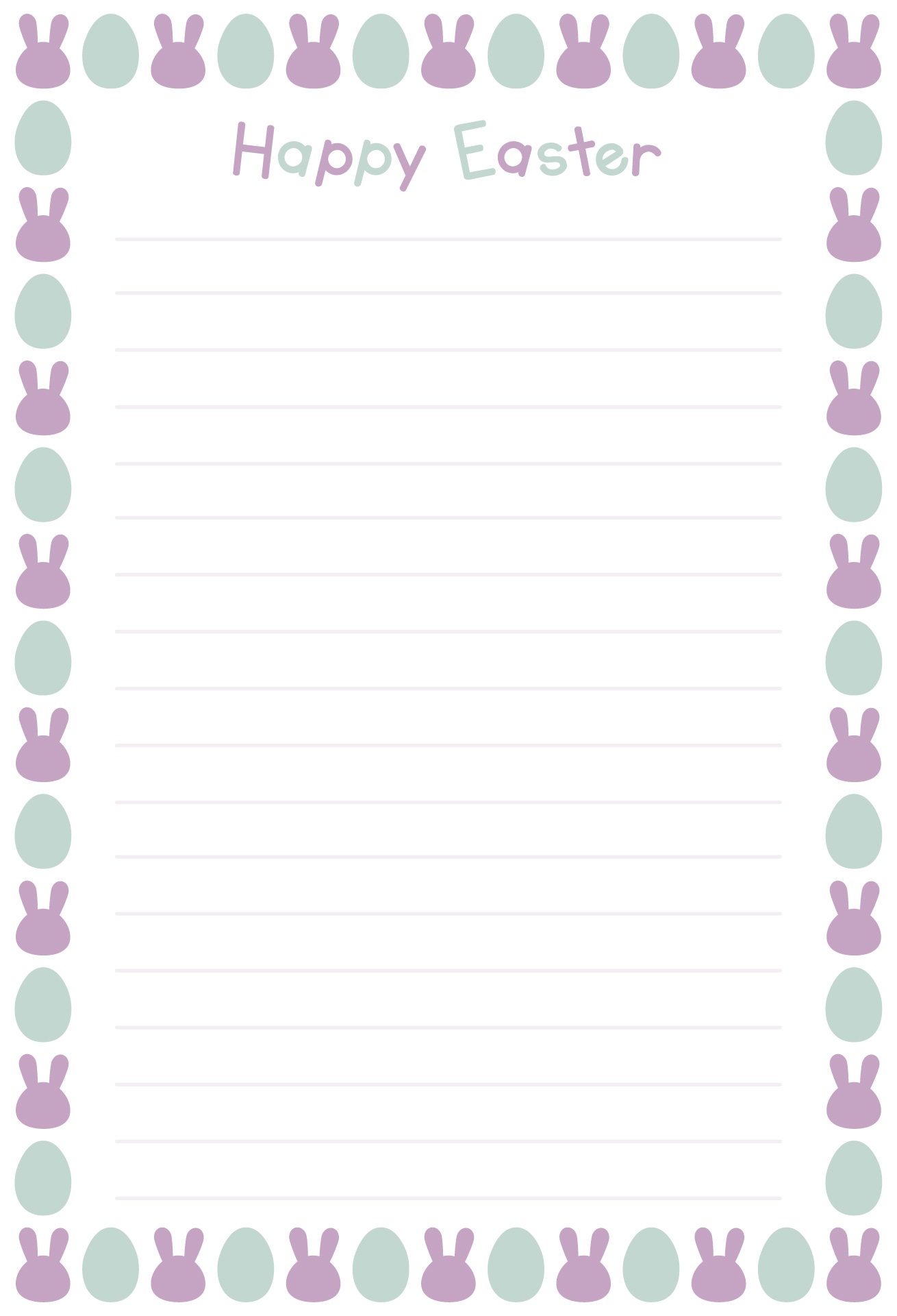 Printable Easter Bunny Borders for Kids