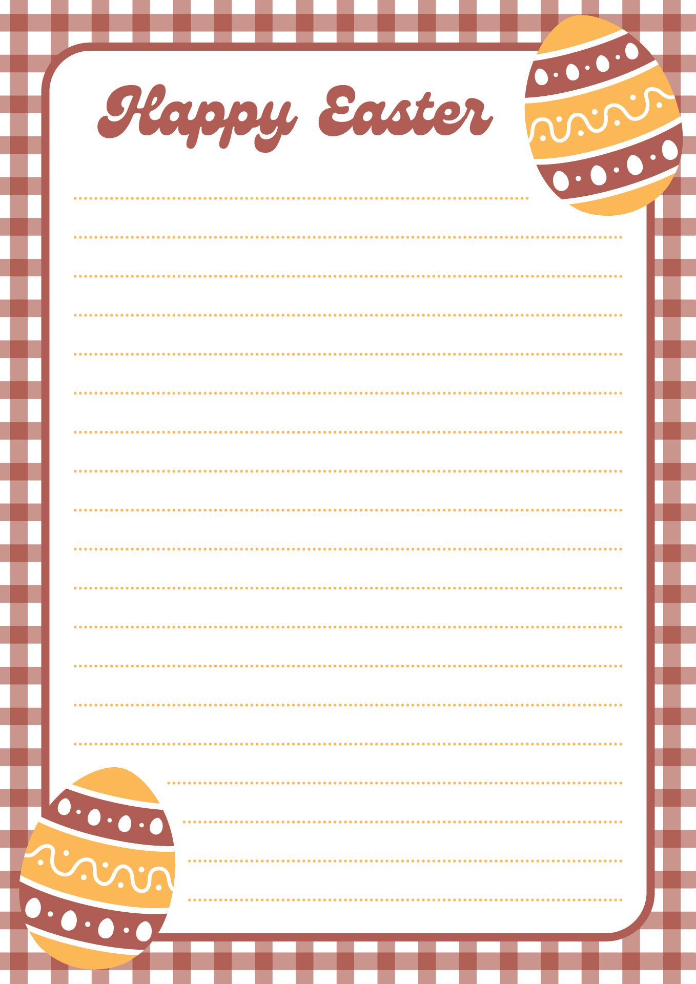 Printable Easter Bunny Borders for Letters