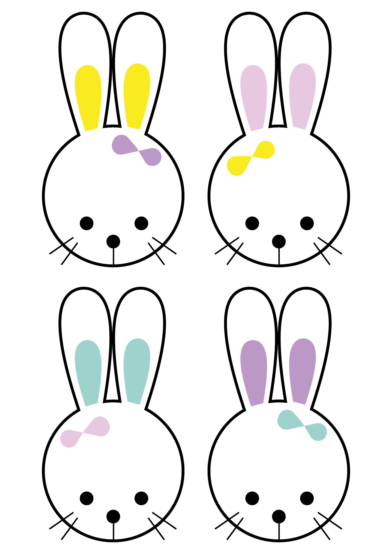 Printable Easter Bunny Face Cupcake Toppers