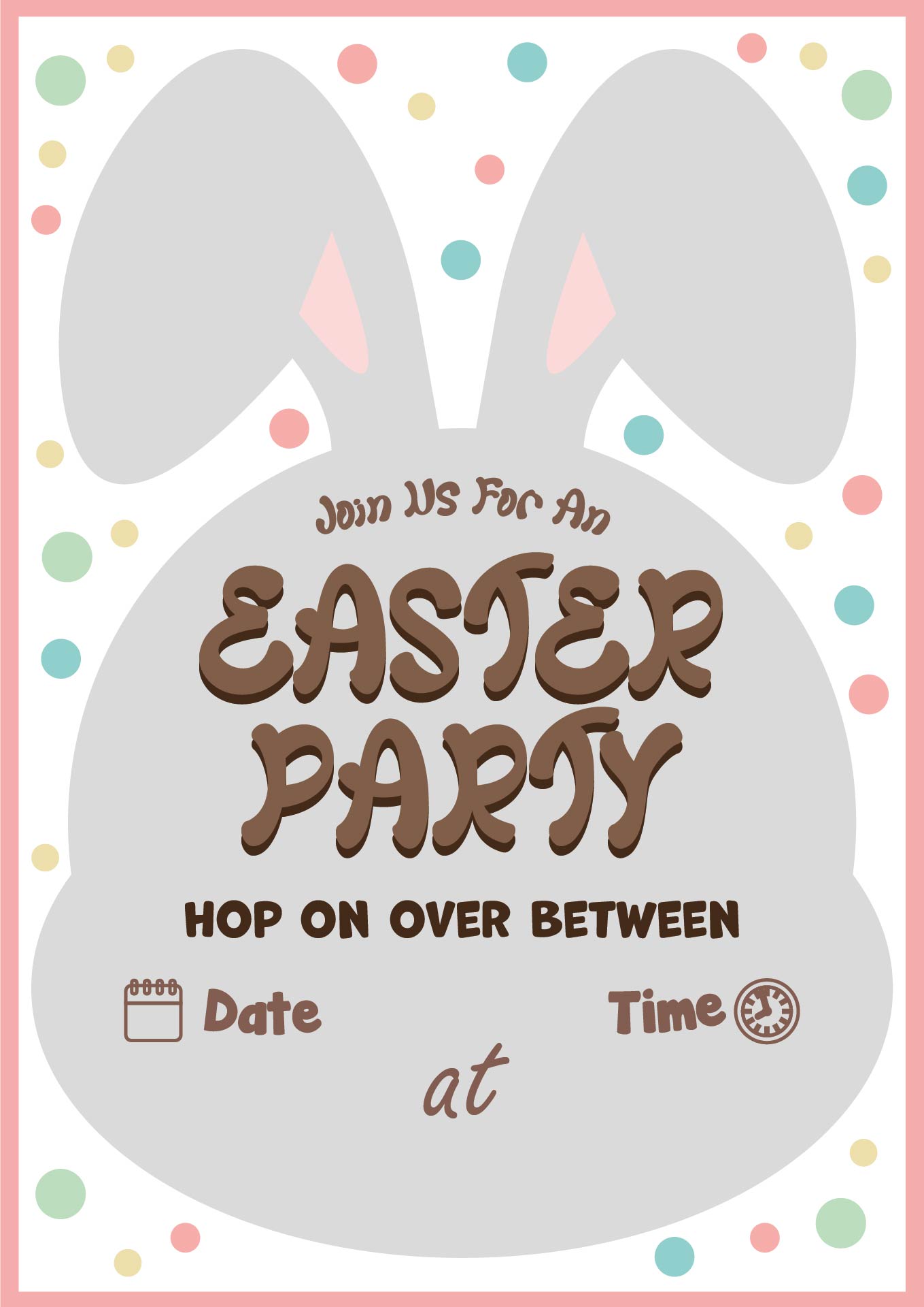 Printable Easter Bunny Face Invitations