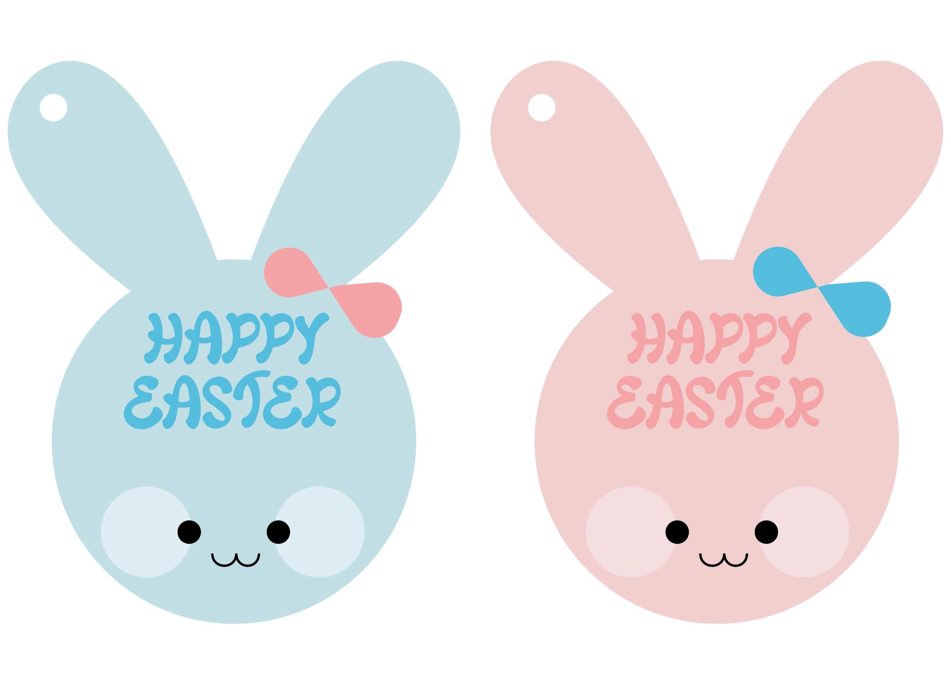 Printable Easter Bunny Face Tags