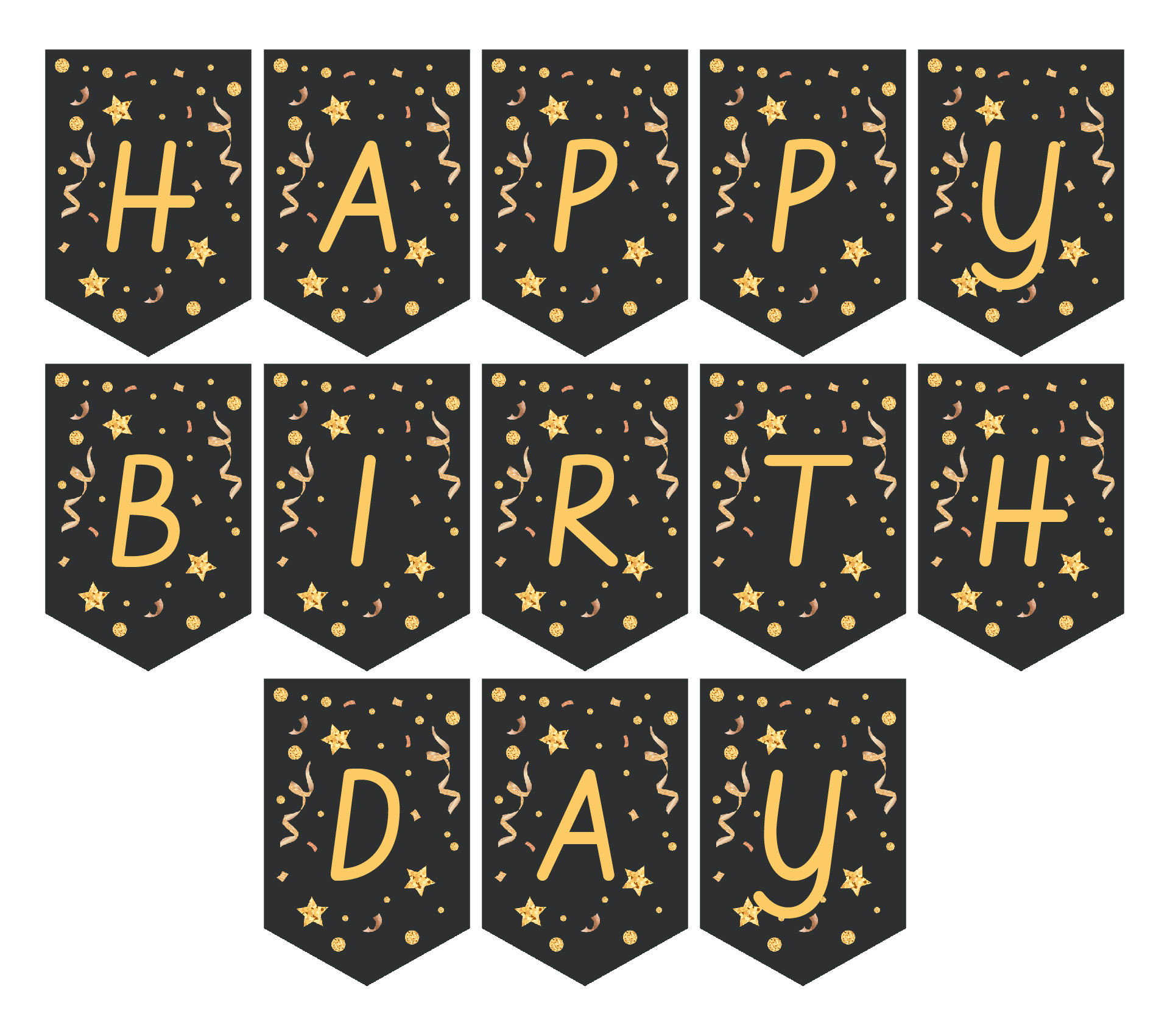 Printable Happy Birthday Alphabet Letters