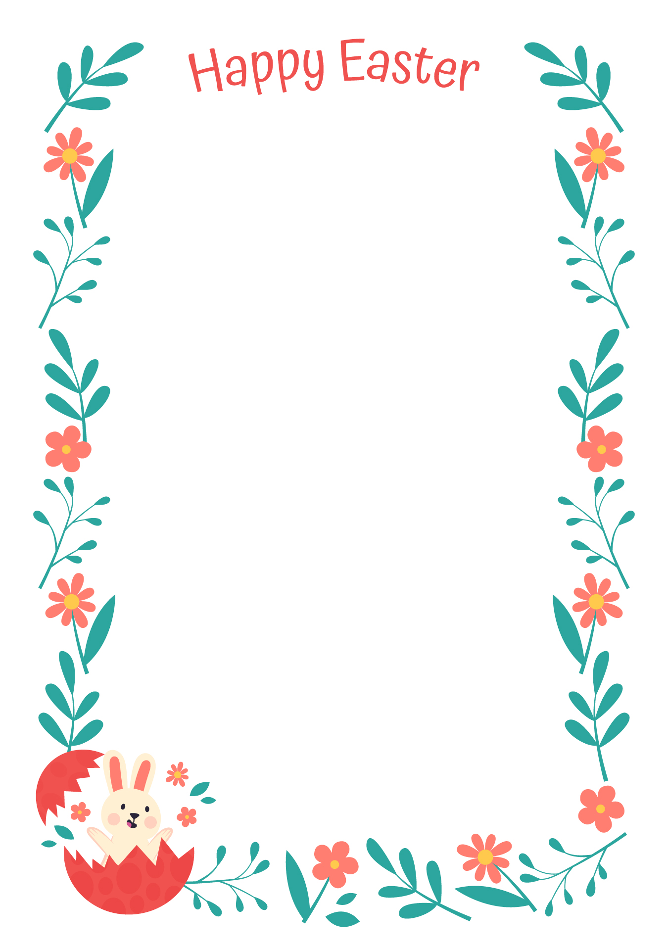 Happy Easter Greeting Cards Border