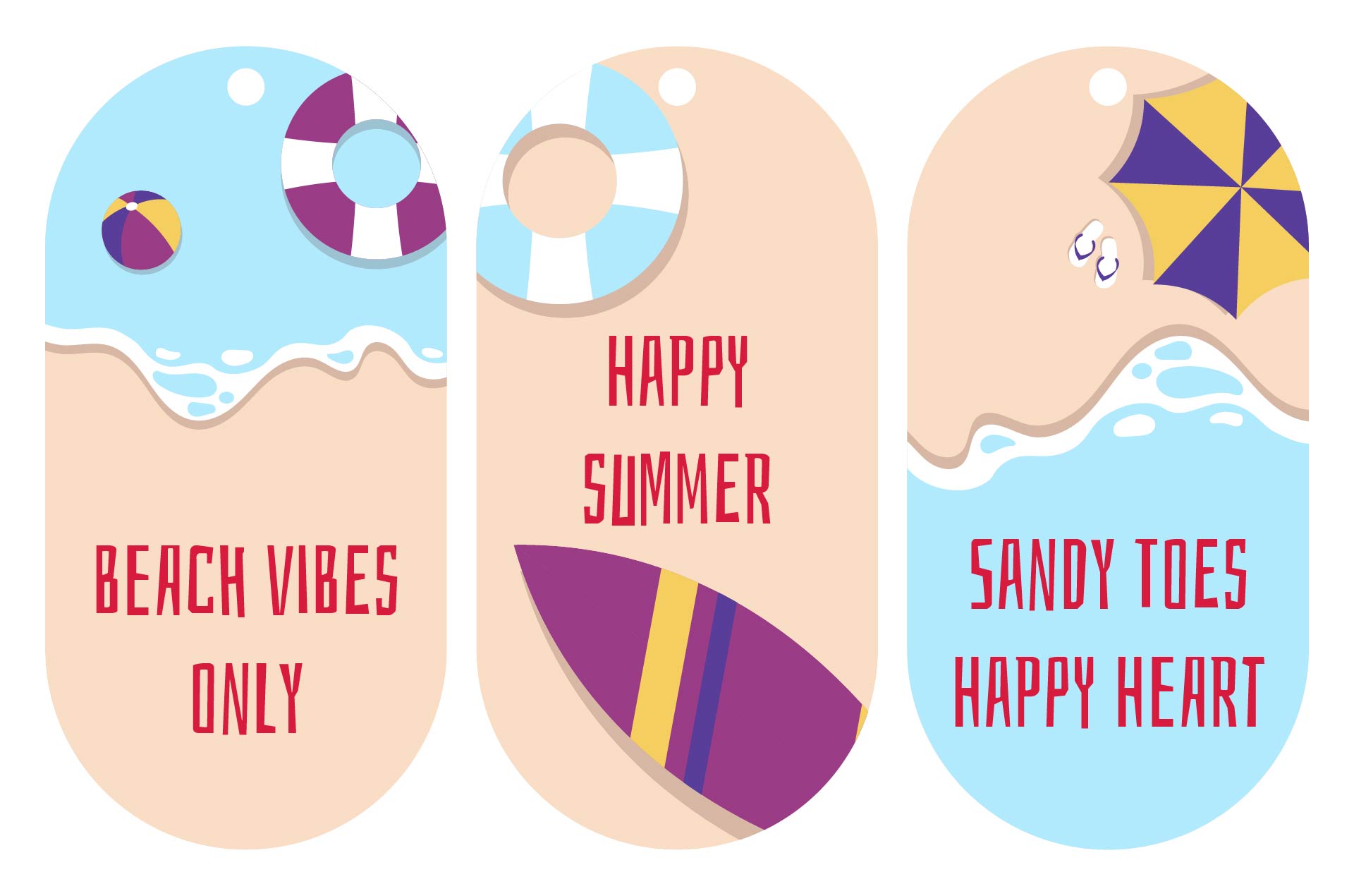 Printable Happy Summer Party Tags