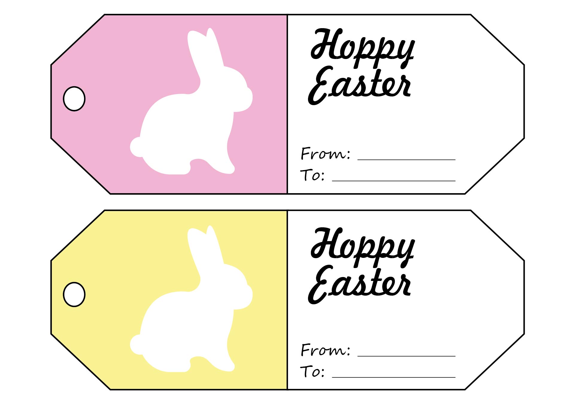 Printable Hoppy Easter Favor Tags