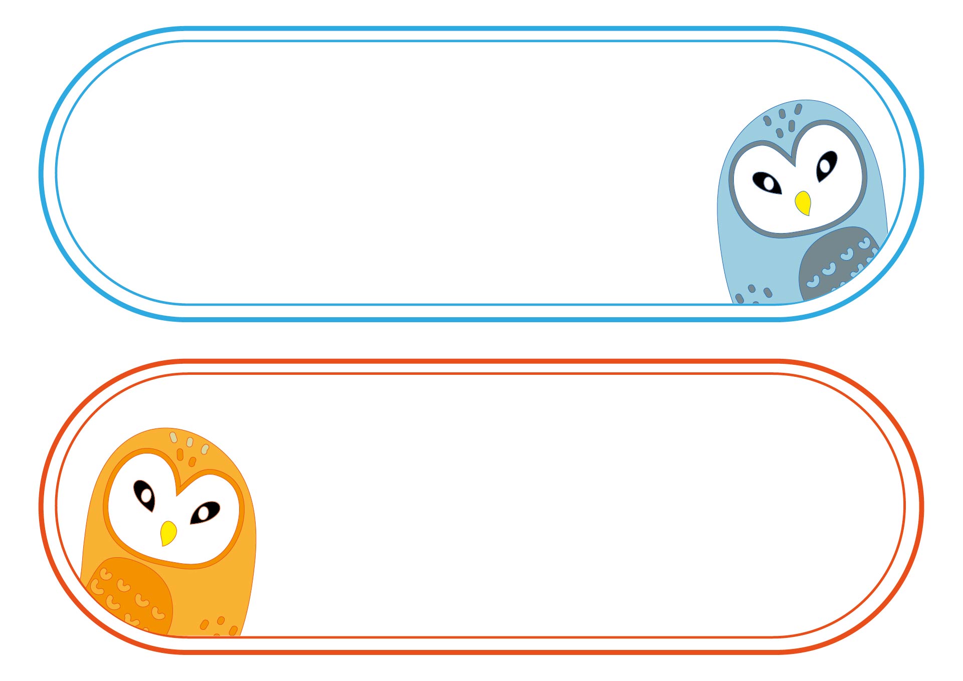Printable Name Tags with Owl Picture Printable Name Tags with Owl Picture