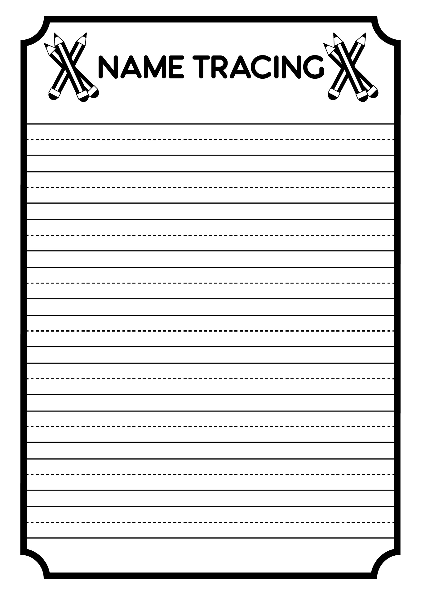 Printable Name Tracing Worksheets for Preschool