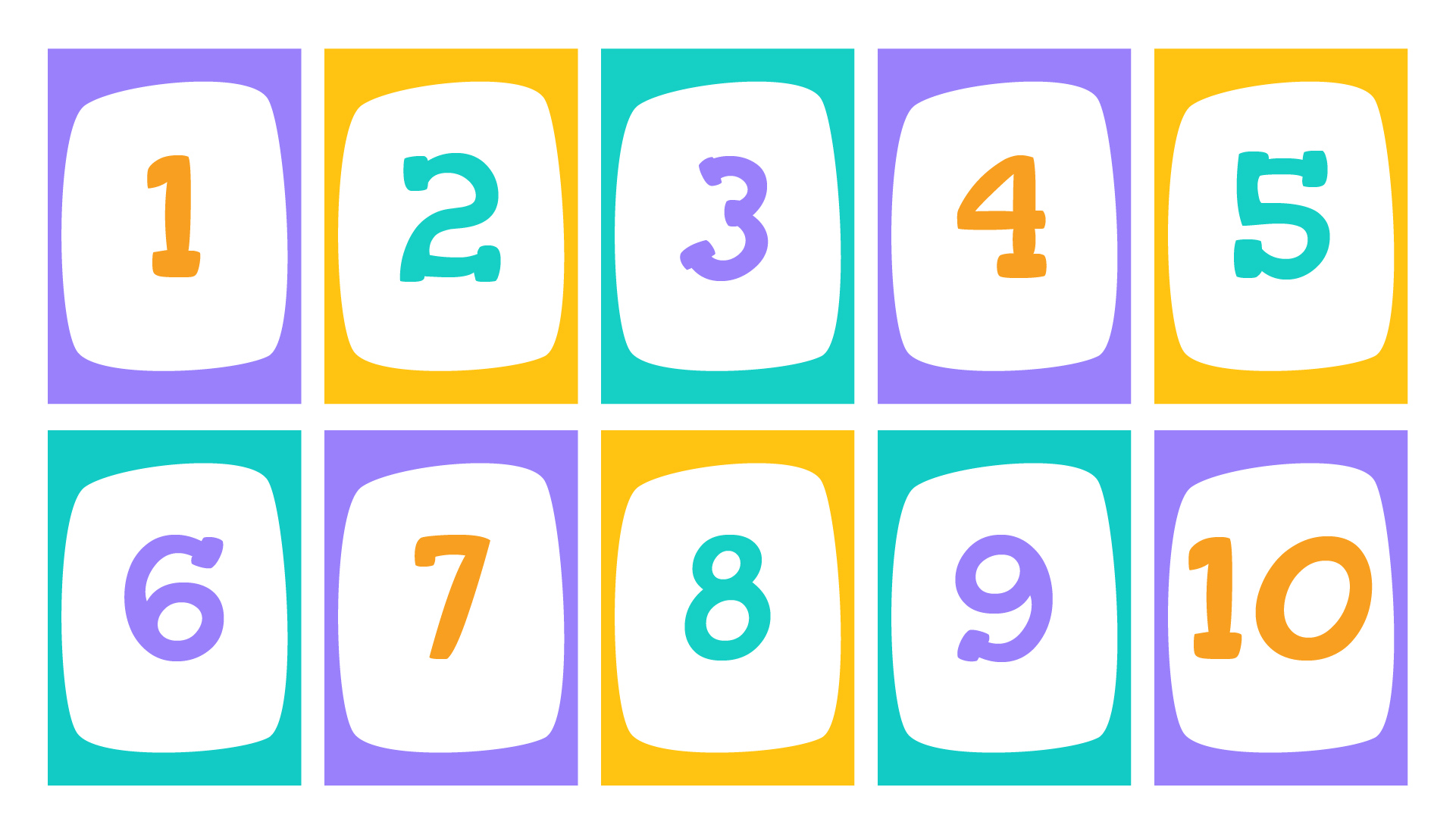 Printable Number Card 1-10 for Classroom