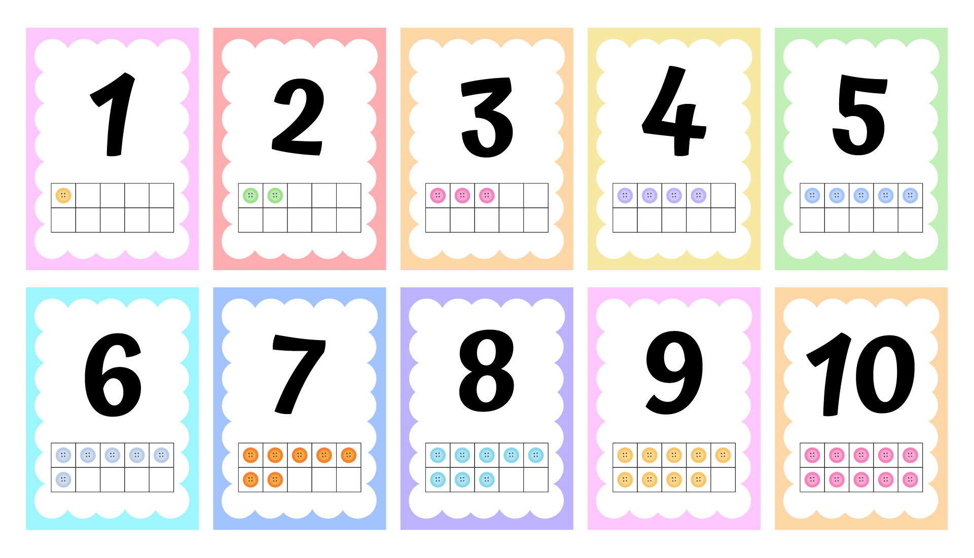 Printable Number Card 1-10 for Math Activities