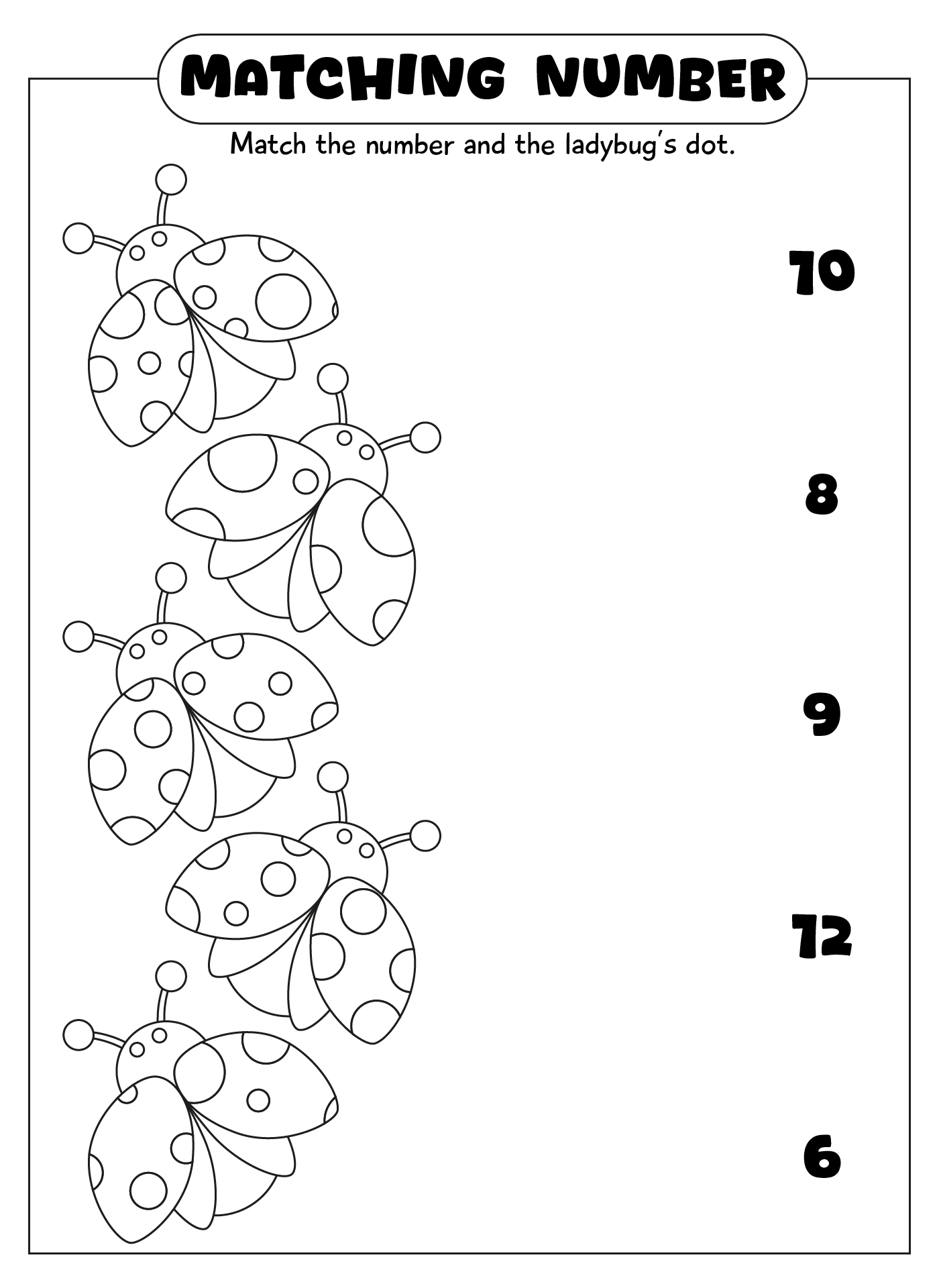 Printable Number Matching Worksheets