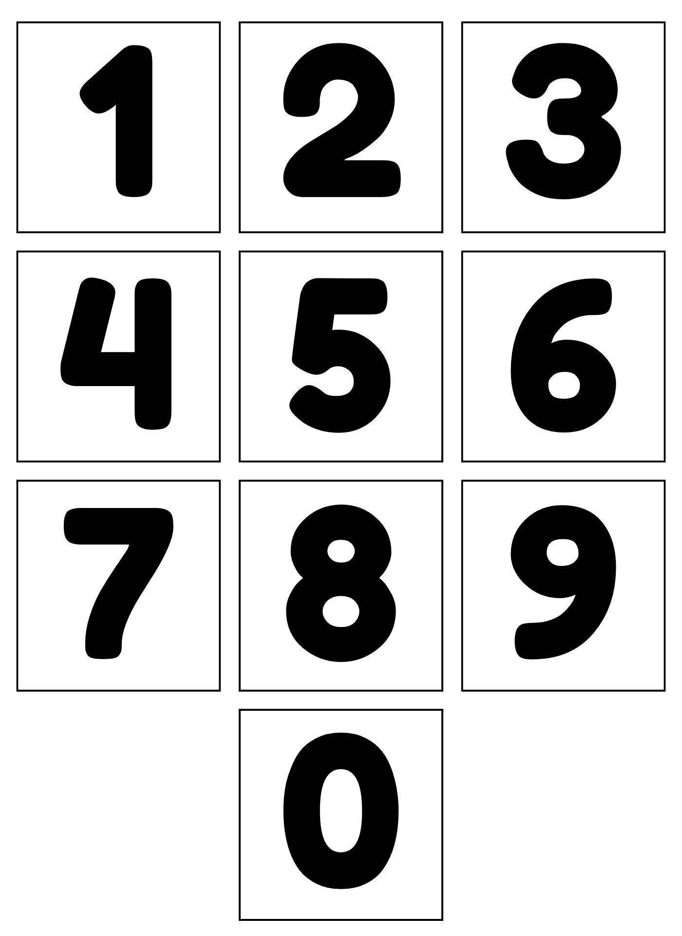 Printable Number Stencils Set 0-10
