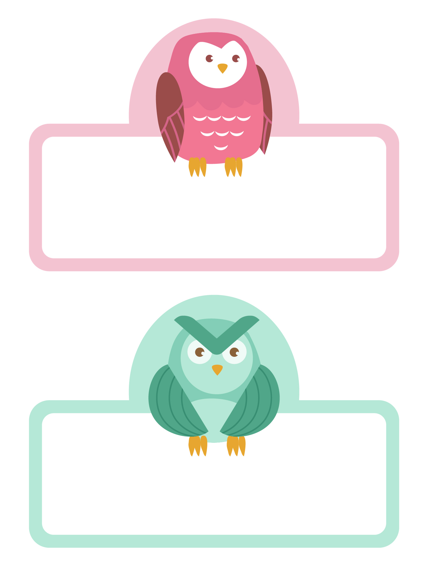 Printable Owl-Themed Name Tags for Kids Printable Owl-Themed Name Tags for Kids